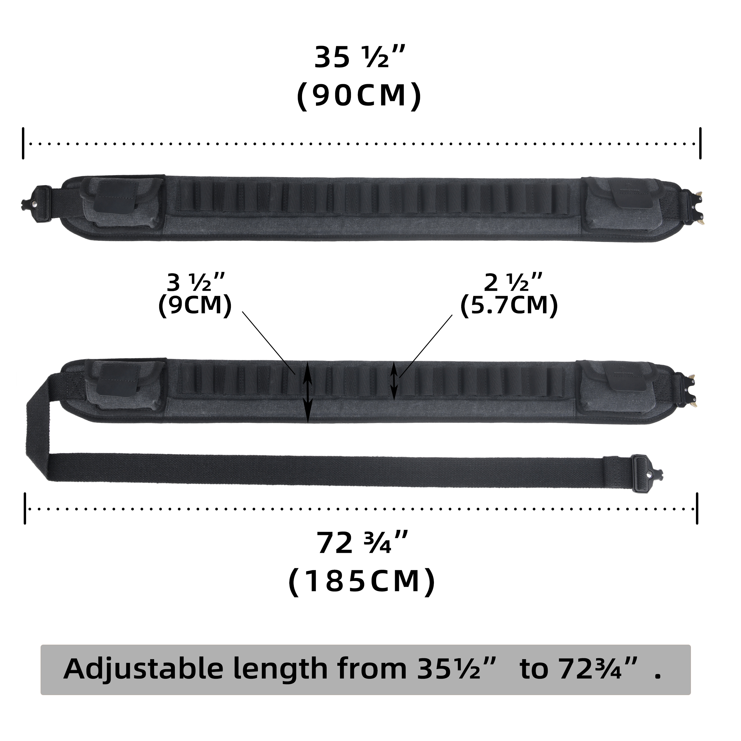 Canvas Shotgun Shell Cartridge Bandolier Belt Holder