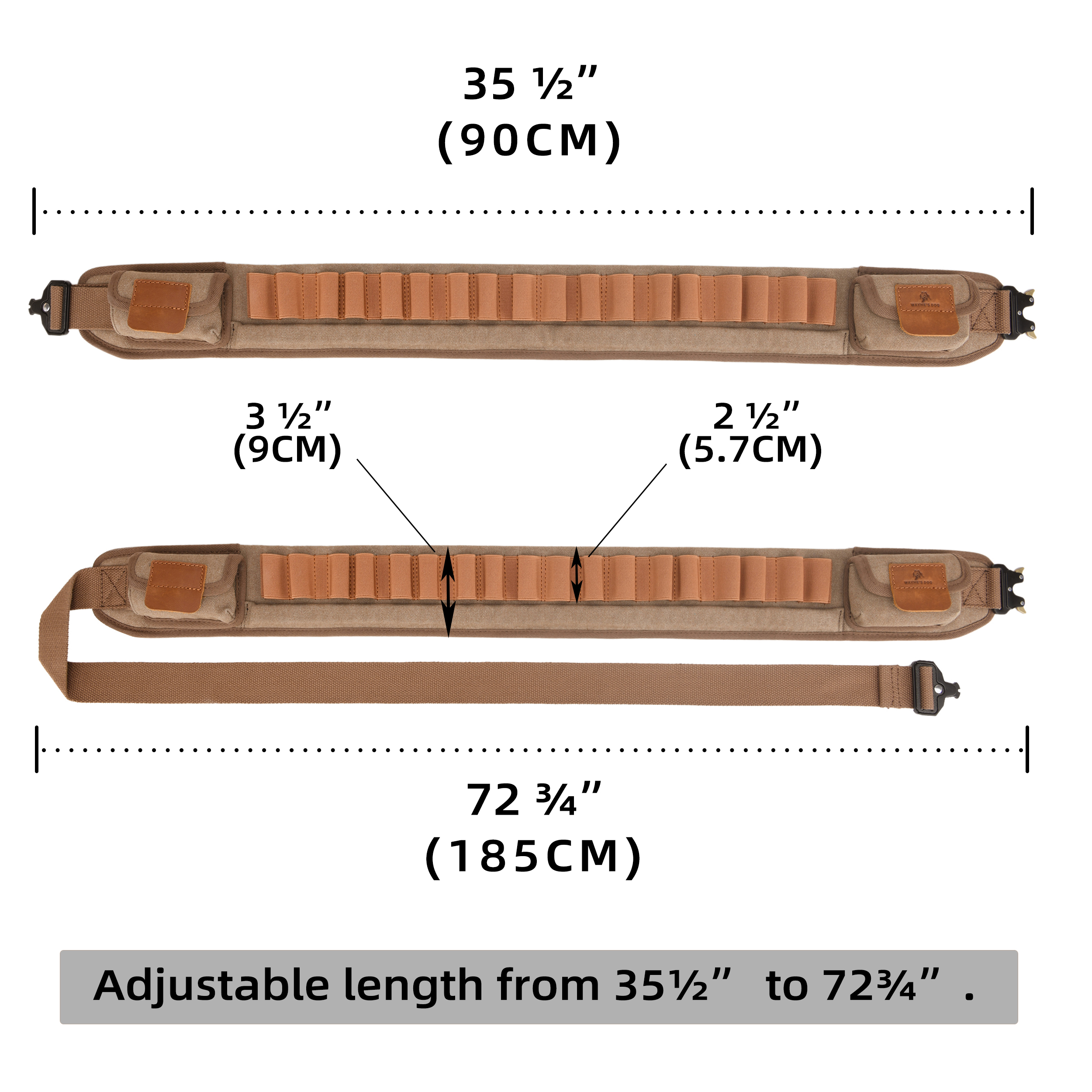 Canvas Shotgun Shell Cartridge Bandolier Belt Holder