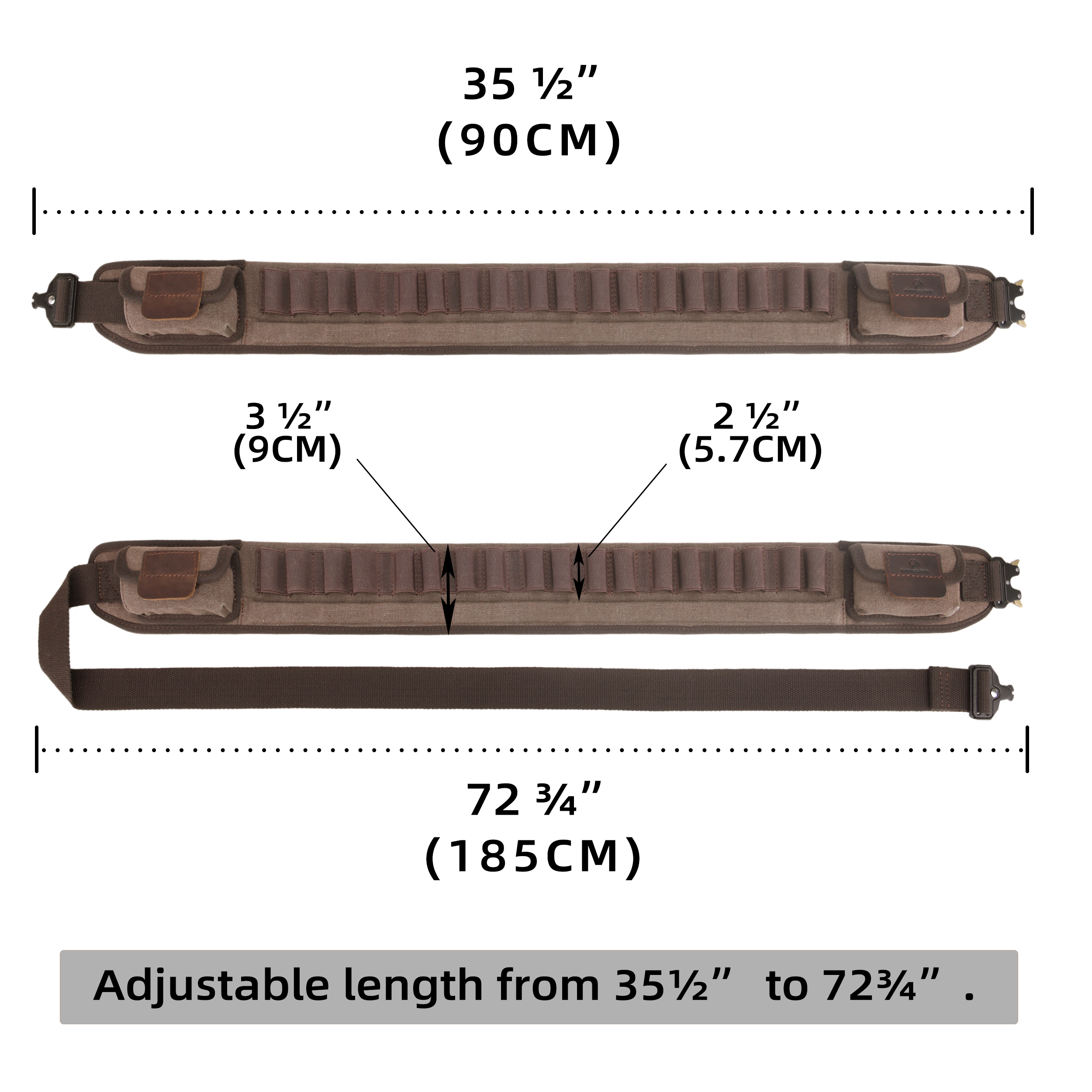 Canvas Shotgun Shell Cartridge Bandolier Belt Holder