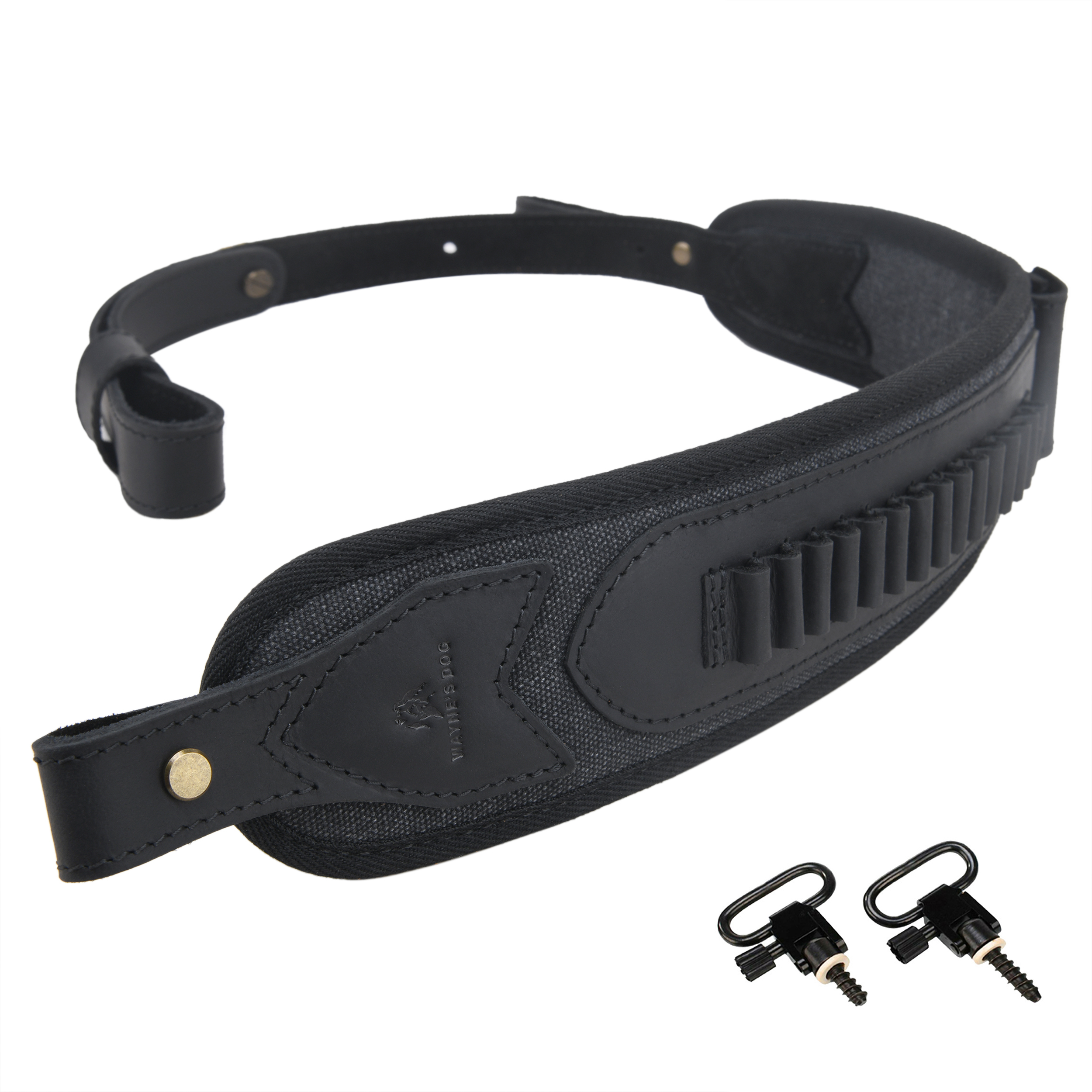 Canvas Leather Rifle Shell Holder Sling for .30-30 .30-06 .45-70 12GA