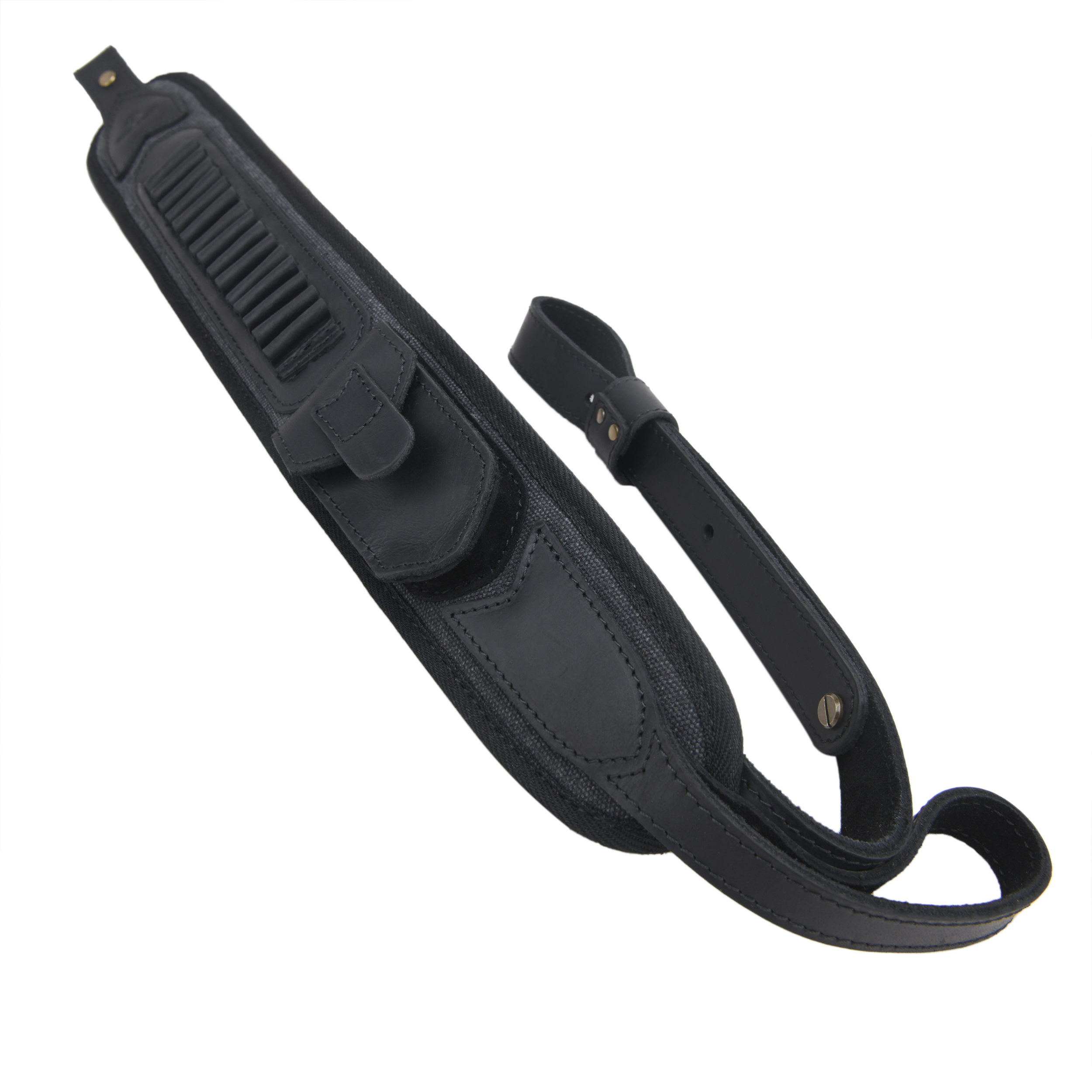 Canvas Leather Rifle Shell Holder Sling for .30-30 .30-06 .45-70 12GA