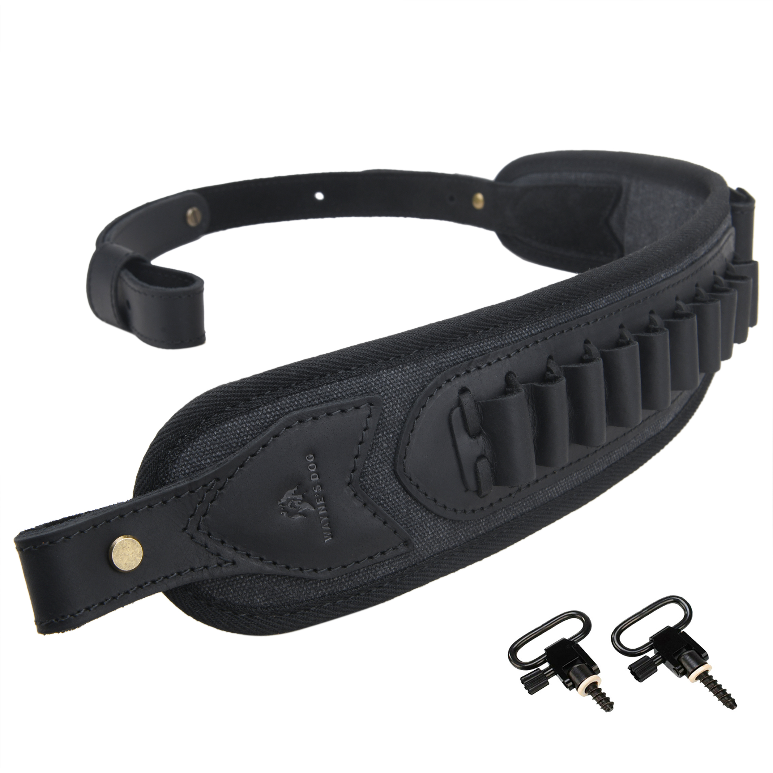 Canvas Leather Rifle Shell Holder Sling for .30-30 .30-06 .45-70 12GA