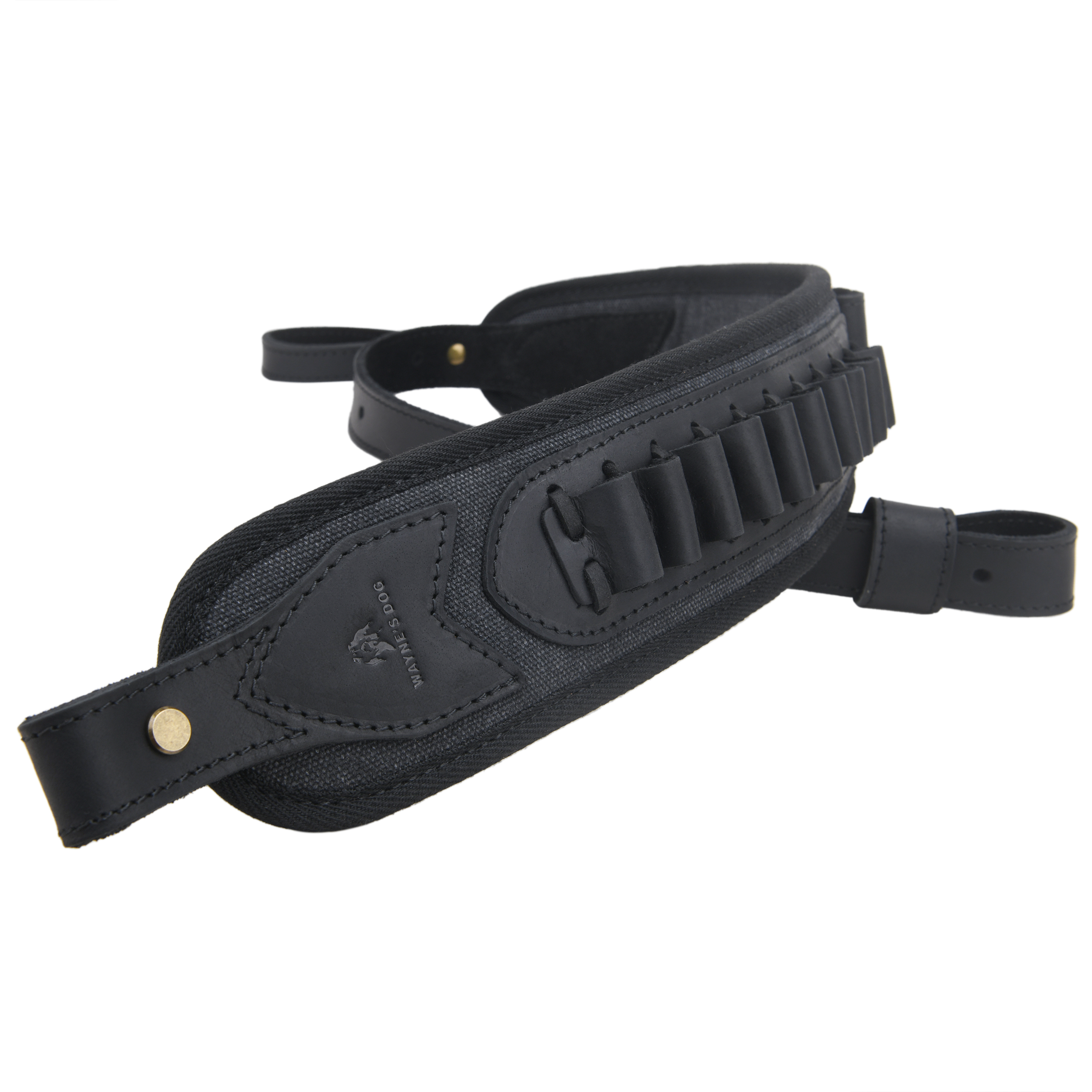 Canvas Leather Rifle Shell Holder Sling for .30-30 .30-06 .45-70 12GA