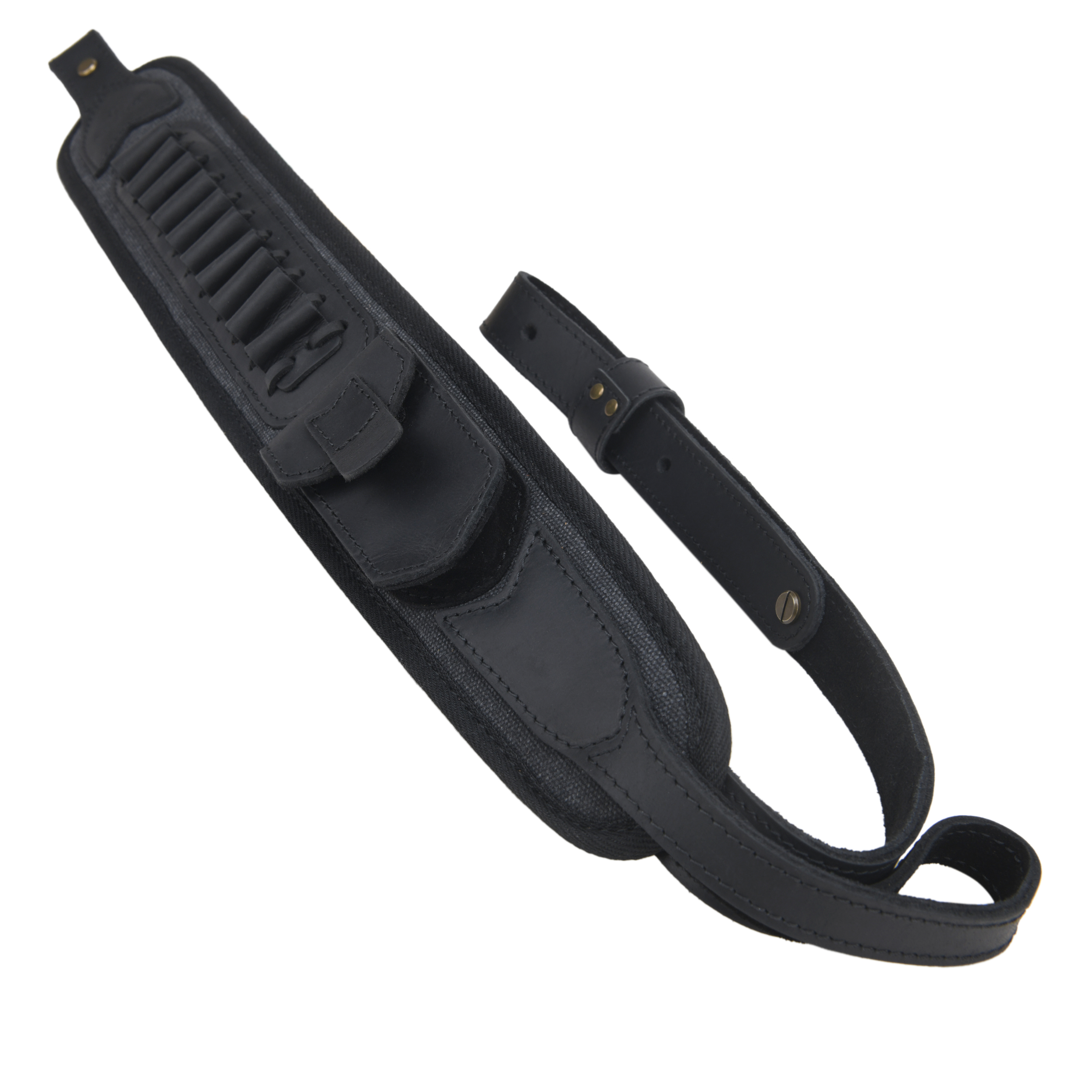 Canvas Leather Rifle Shell Holder Sling for .30-30 .30-06 .45-70 12GA