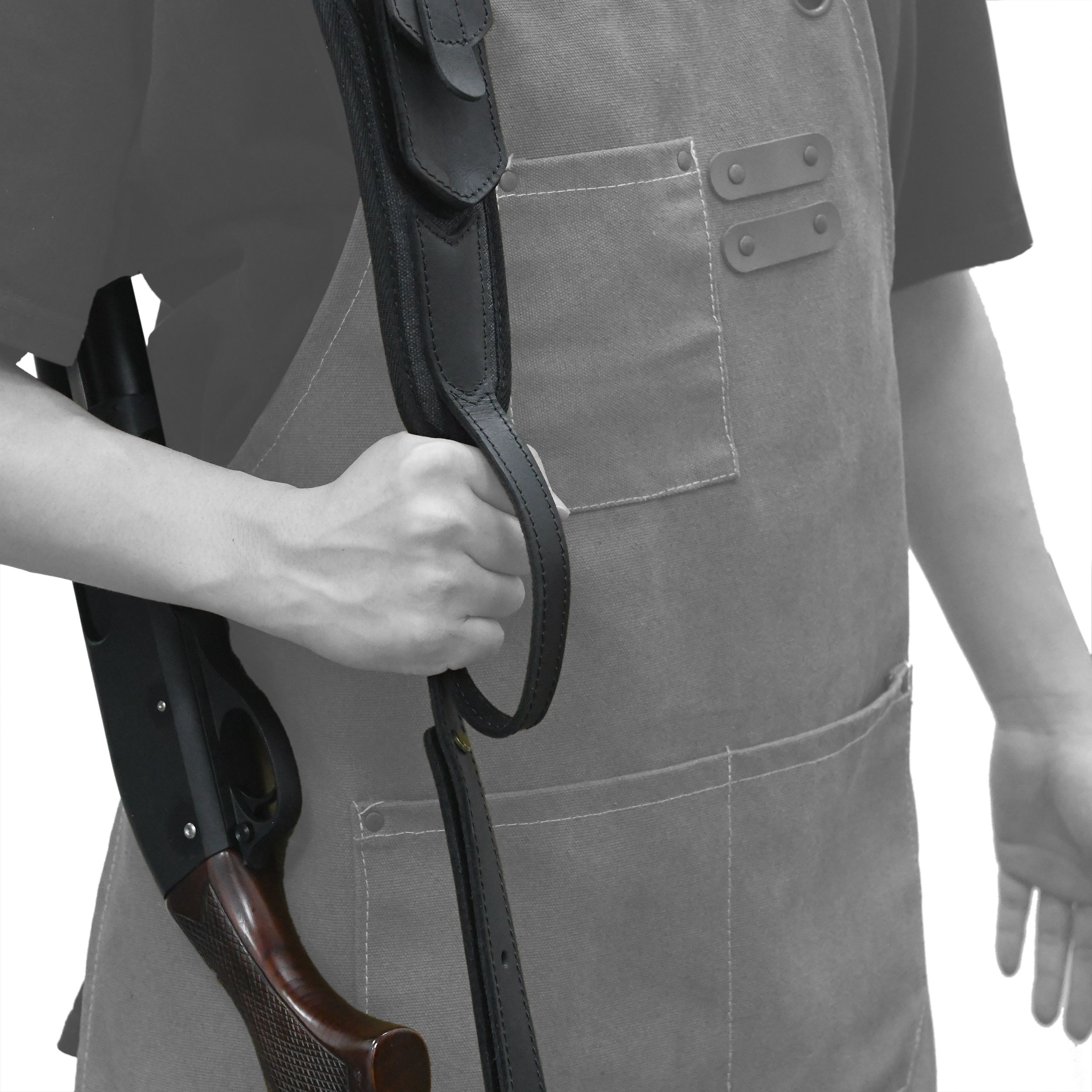 Canvas Leather Rifle Shell Holder Sling for .30-30 .30-06 .45-70 12GA