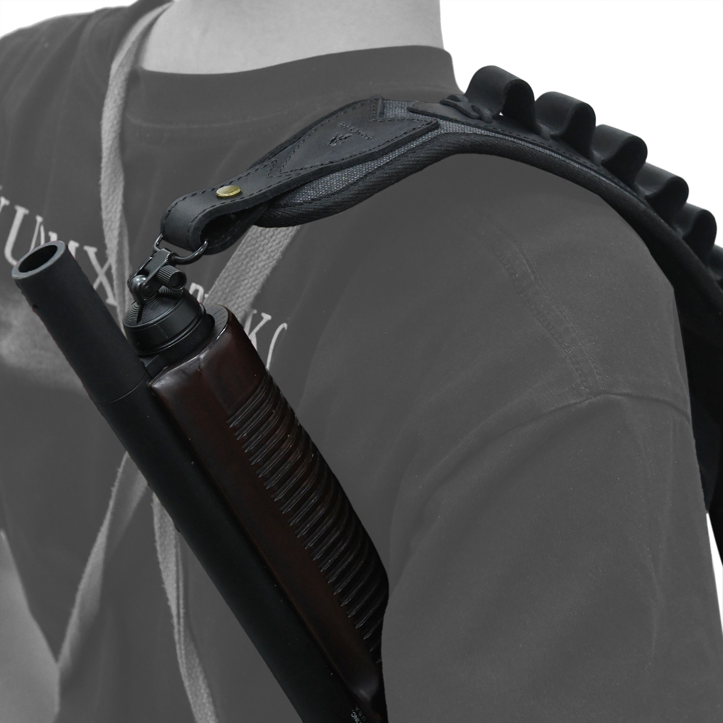 Canvas Leather Rifle Shell Holder Sling for .30-30 .30-06 .45-70 12GA