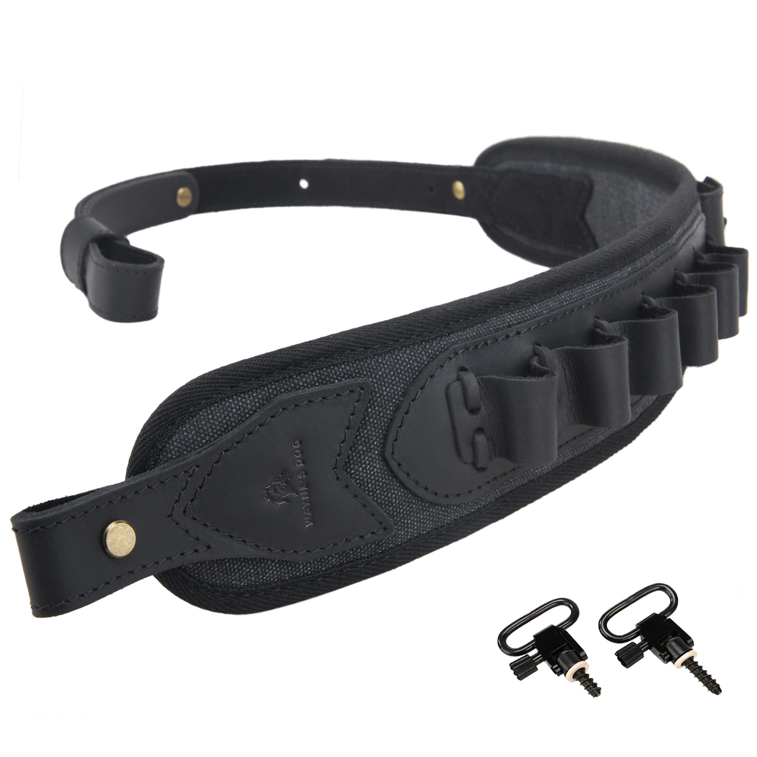 Canvas Leather Rifle Shell Holder Sling for .30-30 .30-06 .45-70 12GA