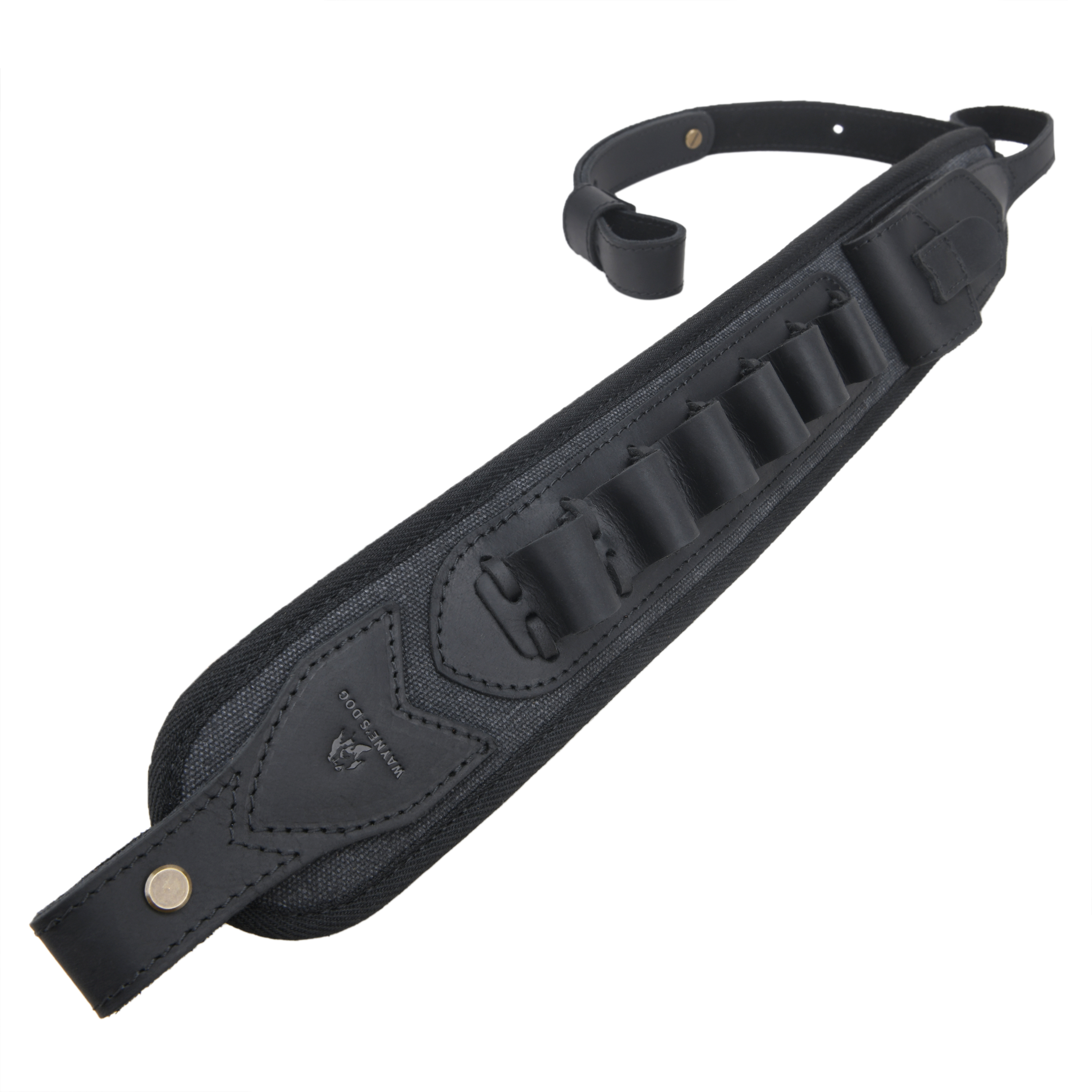 Canvas Leather Rifle Shell Holder Sling for .30-30 .30-06 .45-70 12GA