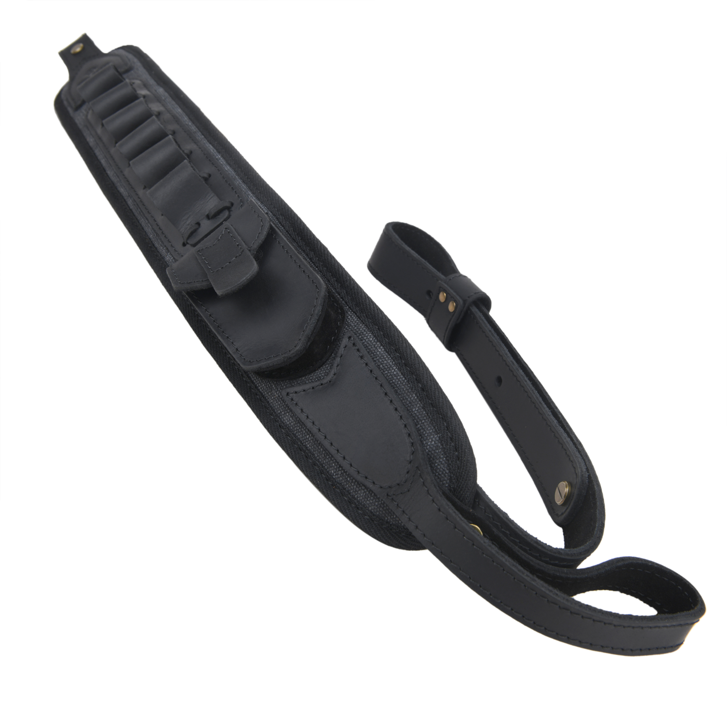 Canvas Leather Rifle Shell Holder Sling for .30-30 .30-06 .45-70 12GA