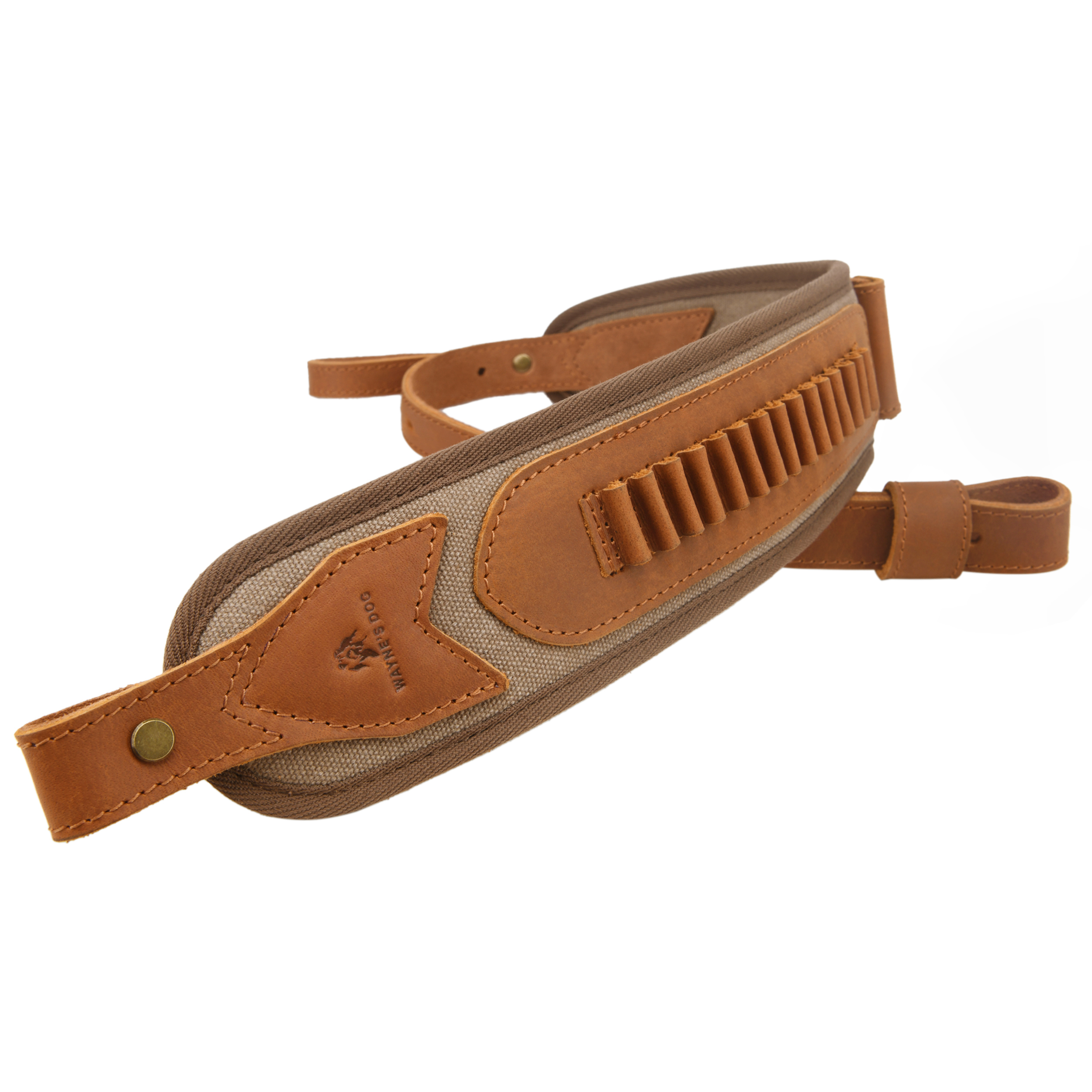 Canvas Leather Rifle Shell Holder Sling for .30-30 .30-06 .45-70 12GA