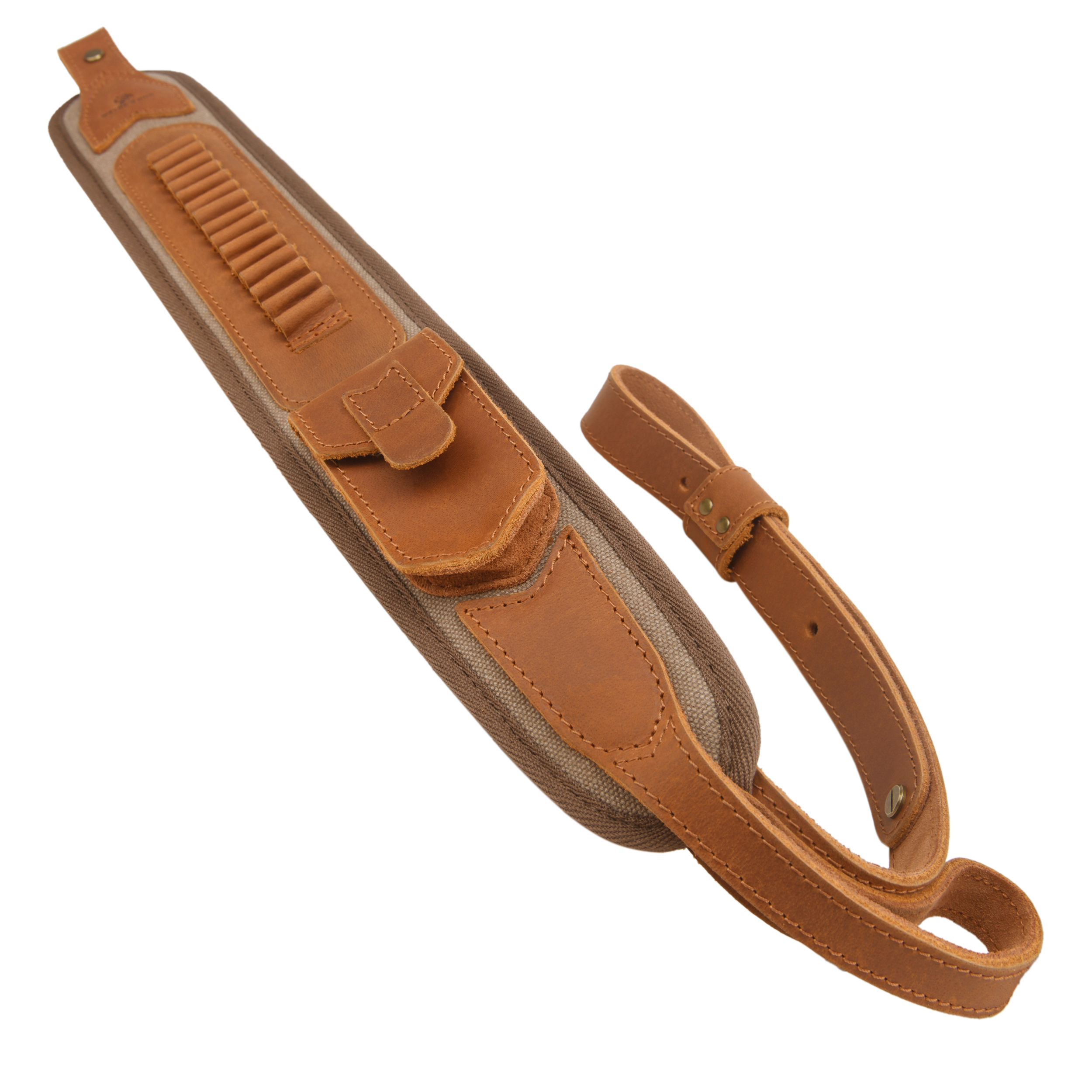 Canvas Leather Rifle Shell Holder Sling for .30-30 .30-06 .45-70 12GA