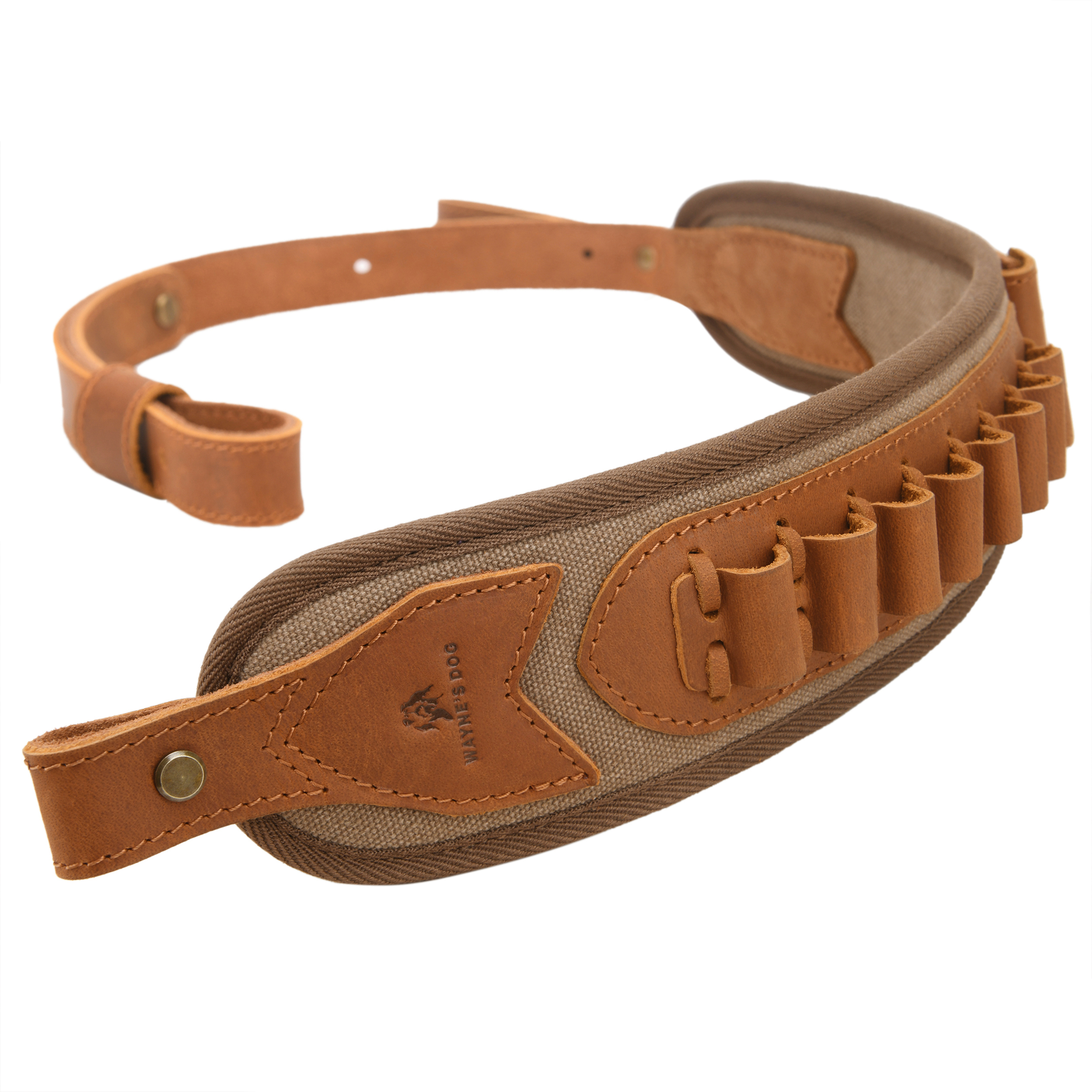 Canvas Leather Rifle Shell Holder Sling for .30-30 .30-06 .45-70 12GA