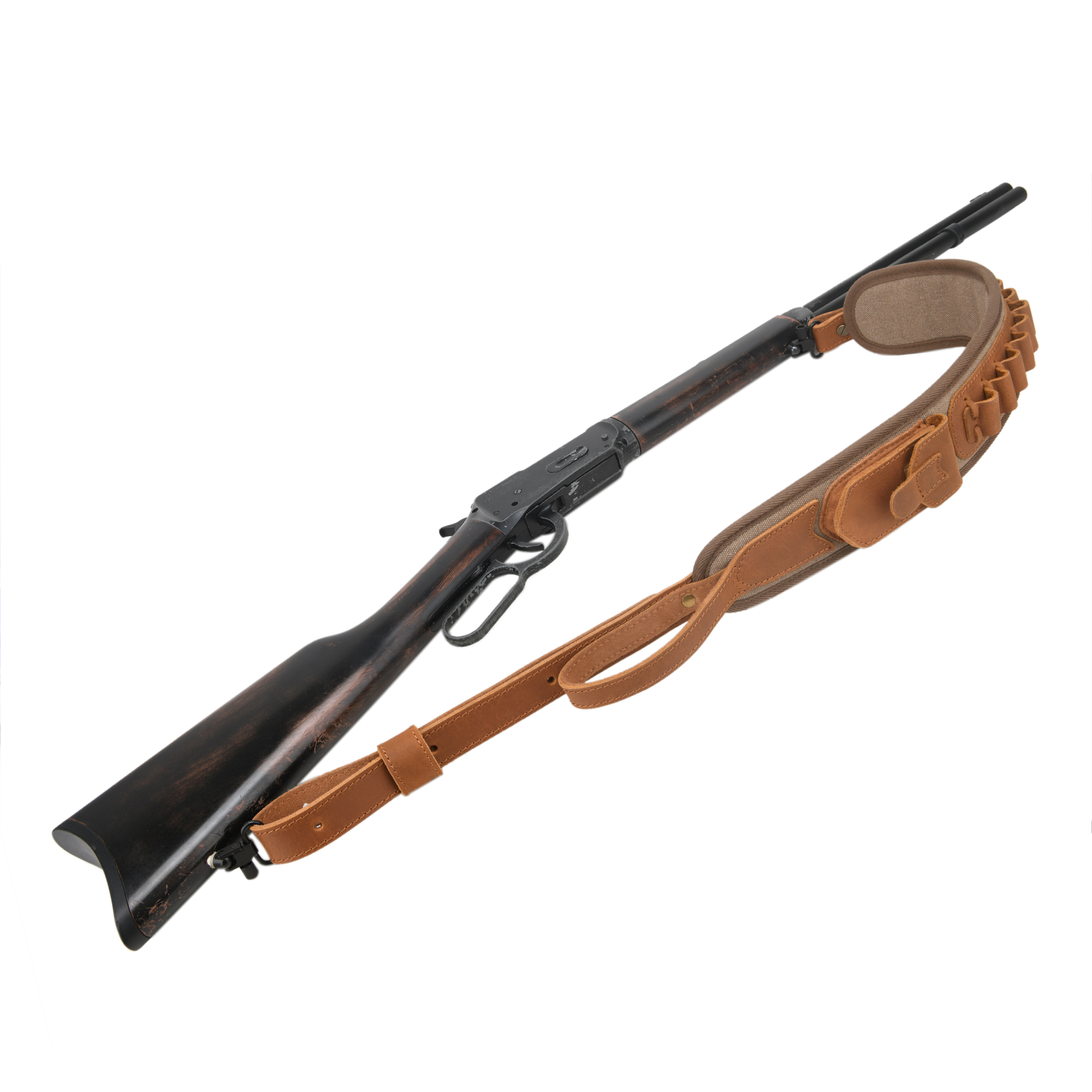 Canvas Leather Rifle Shell Holder Sling for .30-30 .30-06 .45-70 12GA