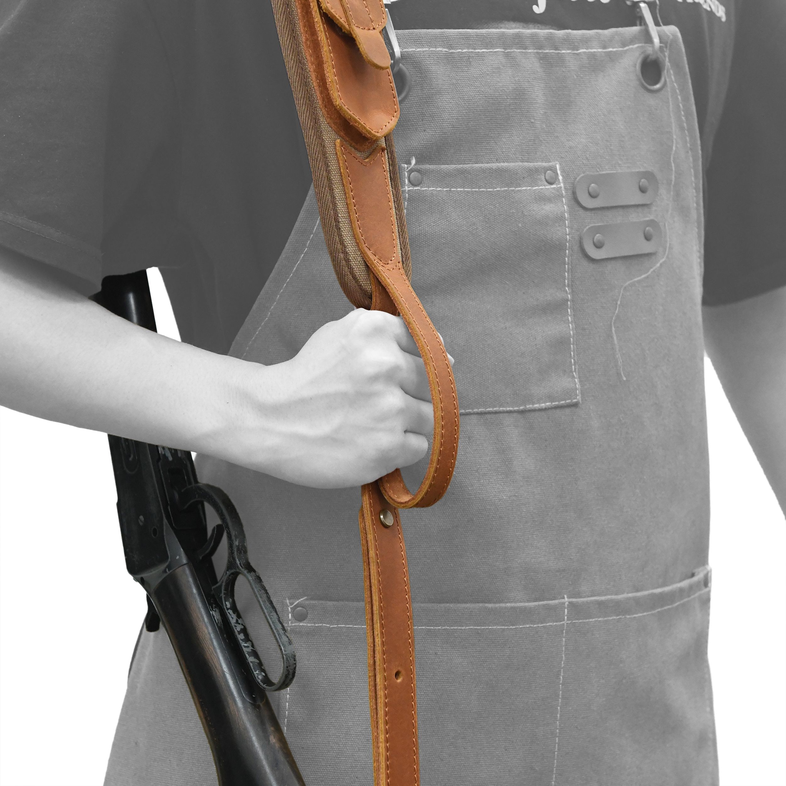 Canvas Leather Rifle Shell Holder Sling for .30-30 .30-06 .45-70 12GA