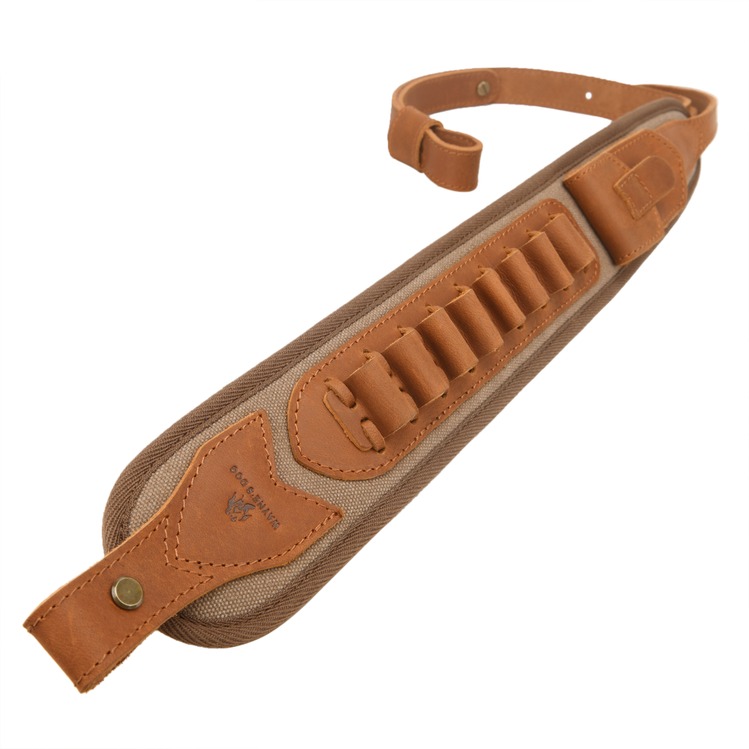 Canvas Leather Rifle Shell Holder Sling for .30-30 .30-06 .45-70 12GA