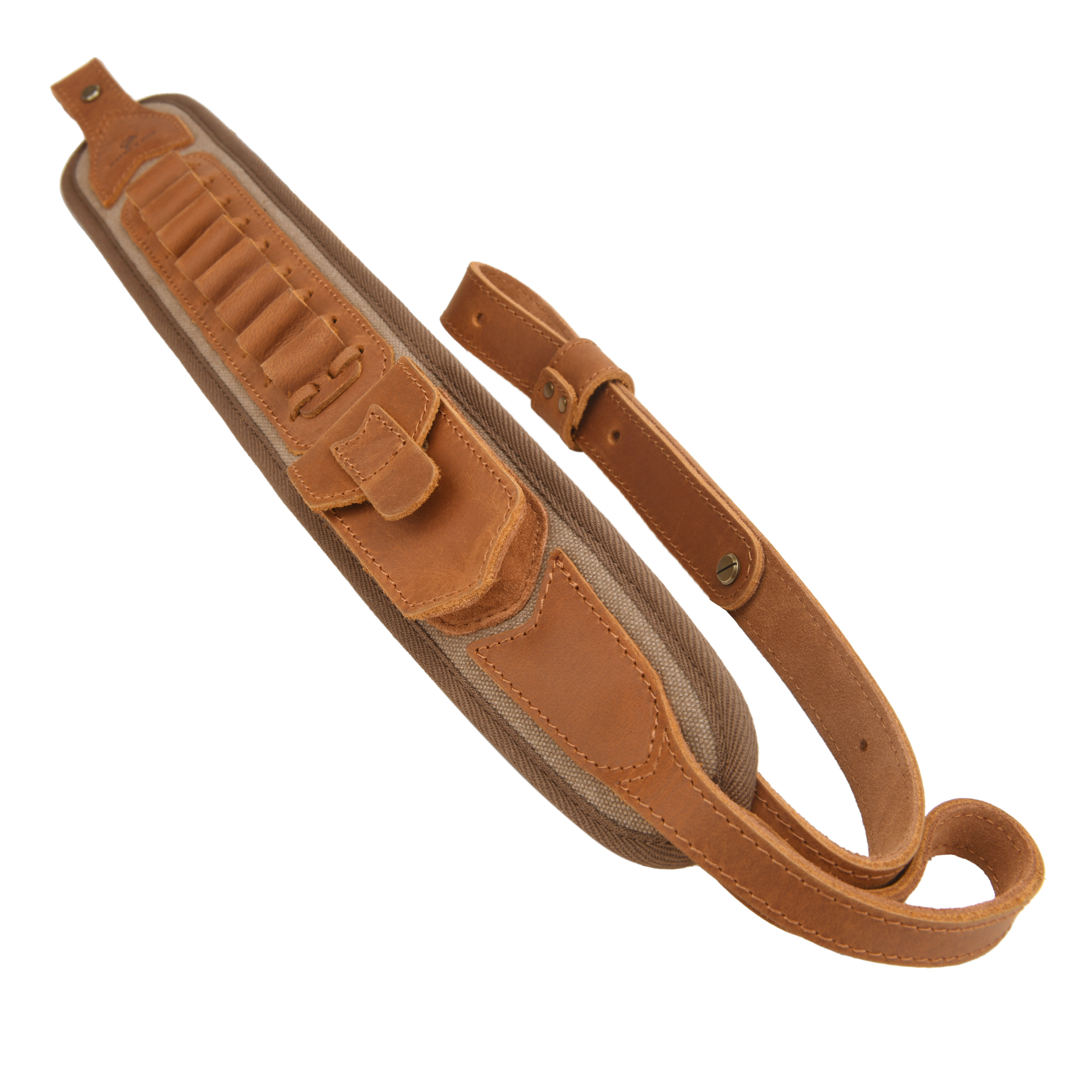Canvas Leather Rifle Shell Holder Sling for .30-30 .30-06 .45-70 12GA