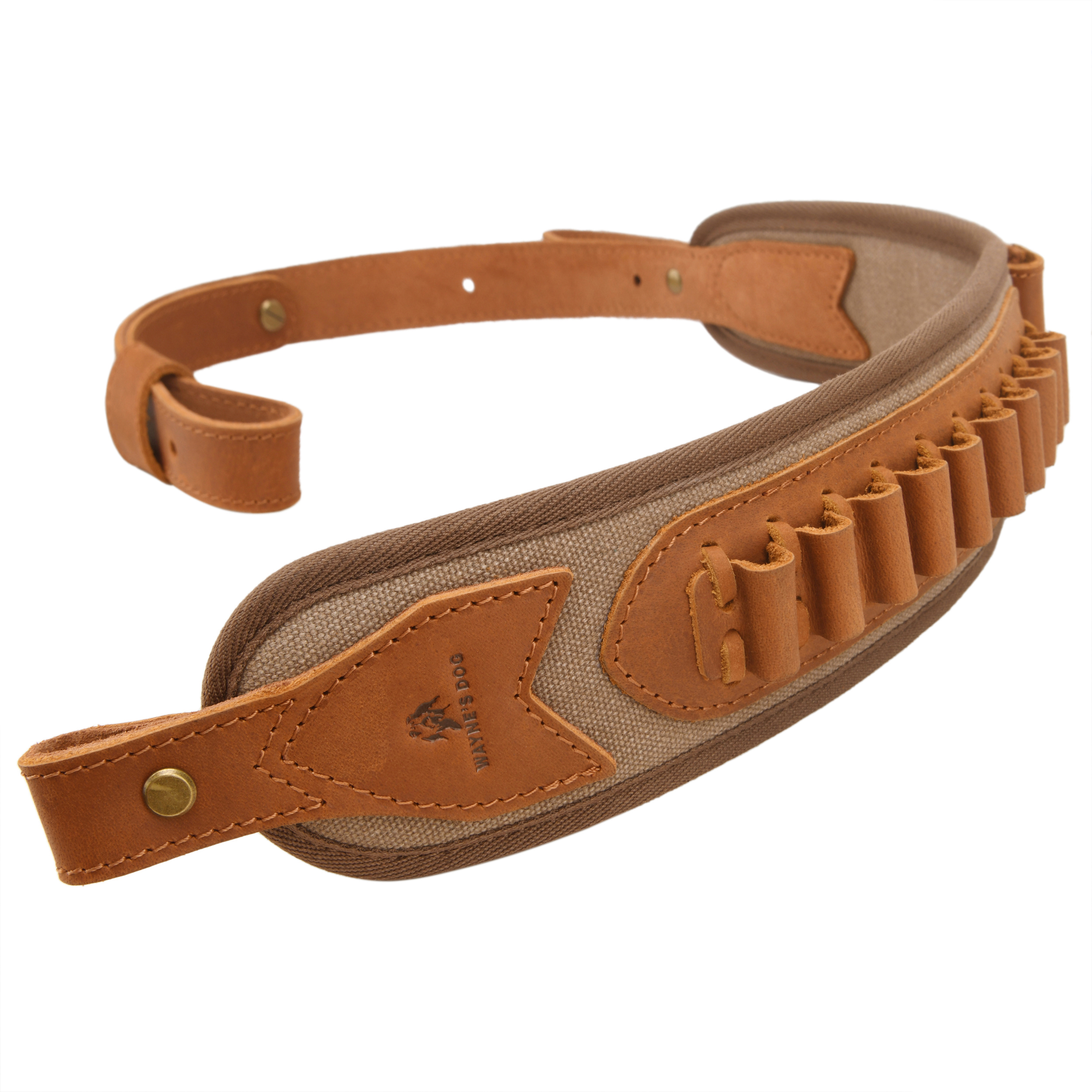 Canvas Leather Rifle Shell Holder Sling for .30-30 .30-06 .45-70 12GA