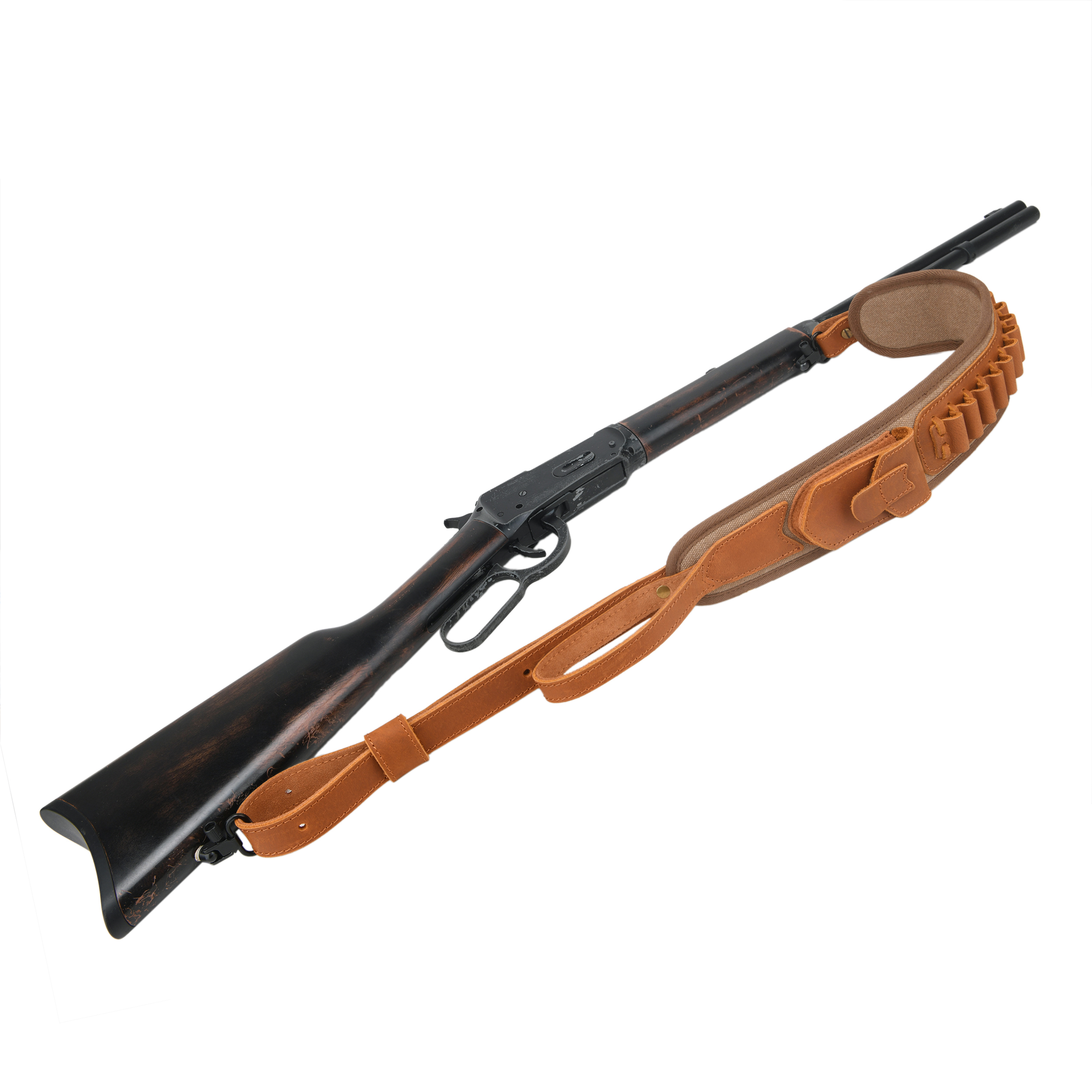 Canvas Leather Rifle Shell Holder Sling for .30-30 .30-06 .45-70 12GA