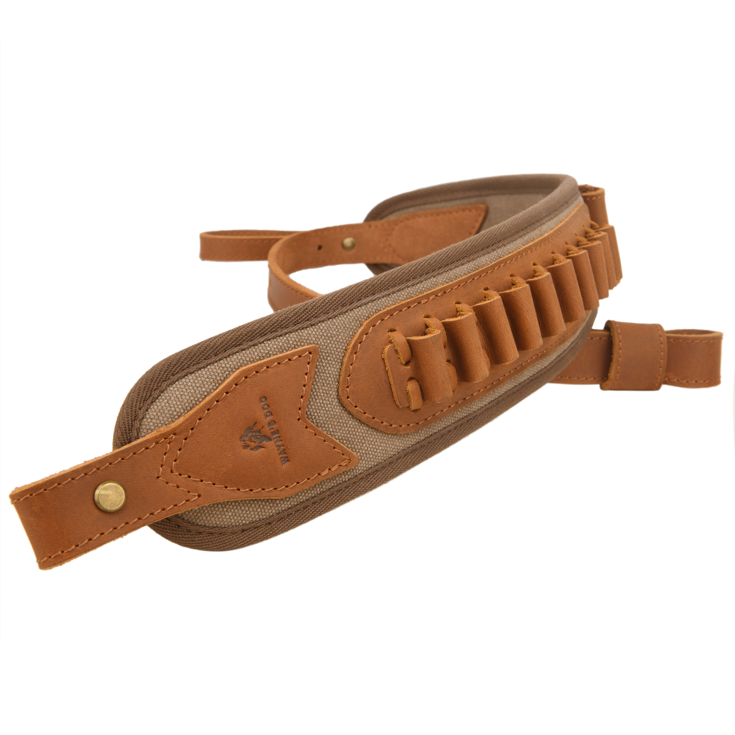 Canvas Leather Rifle Shell Holder Sling for .30-30 .30-06 .45-70 12GA