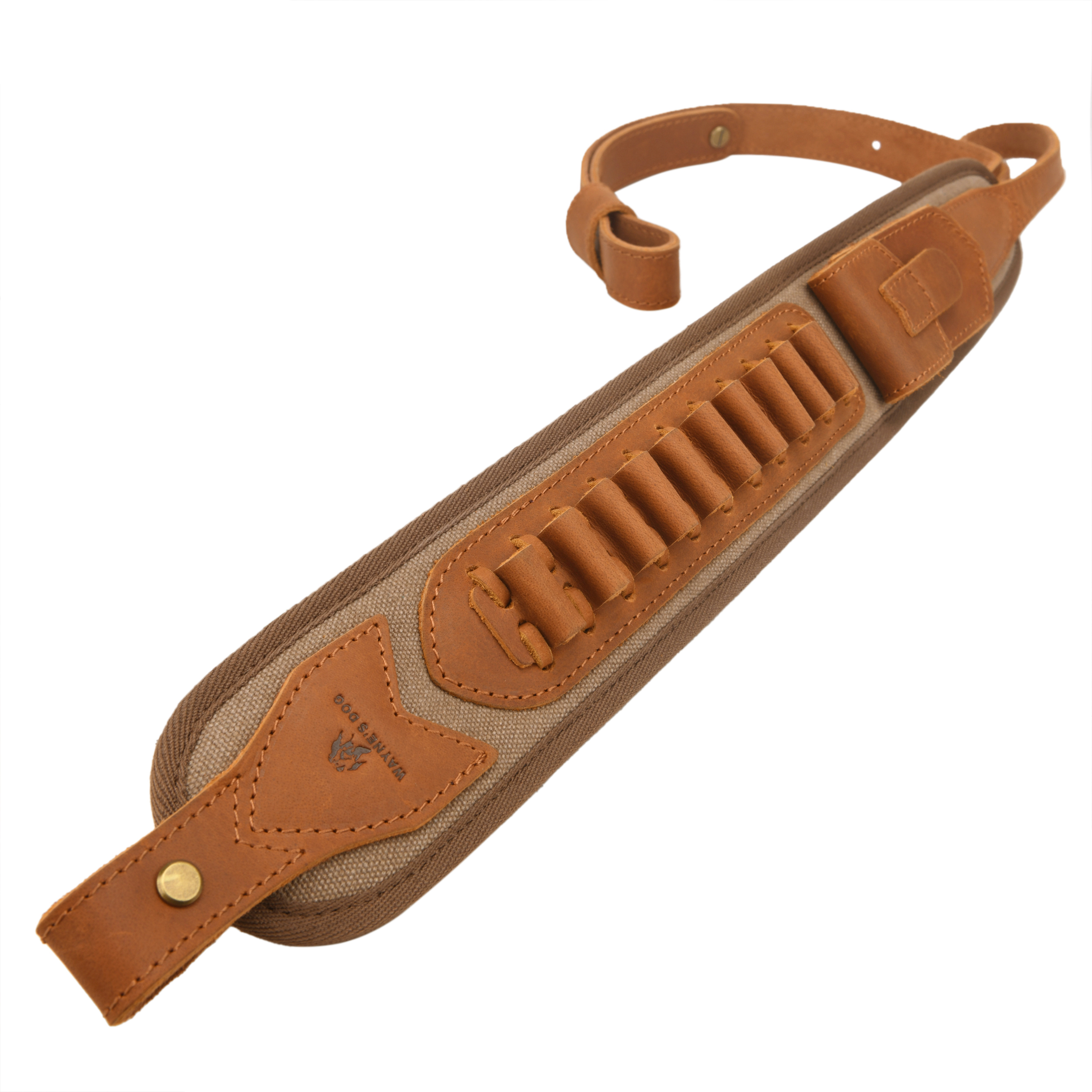 Canvas Leather Rifle Shell Holder Sling for .30-30 .30-06 .45-70 12GA