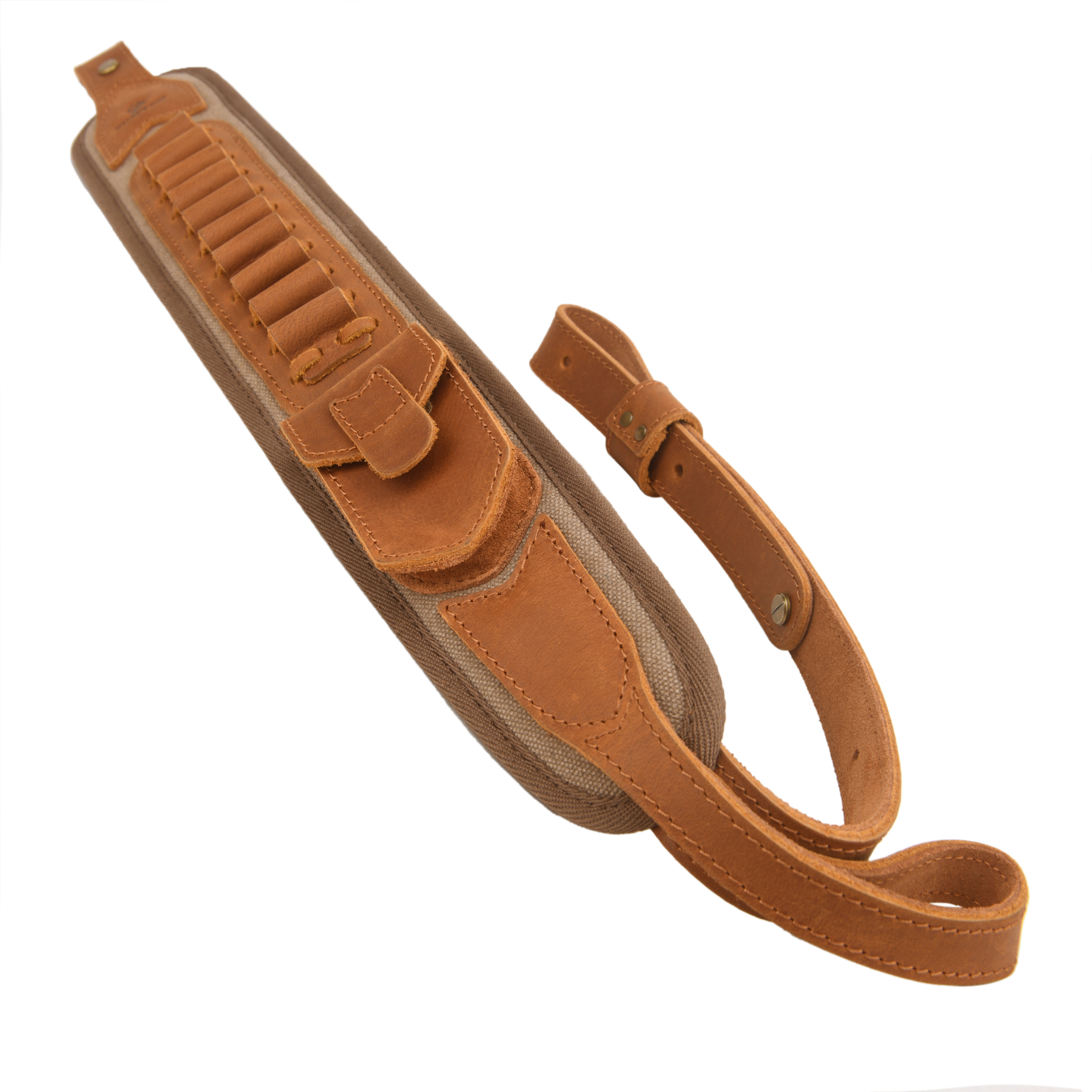Canvas Leather Rifle Shell Holder Sling for .30-30 .30-06 .45-70 12GA