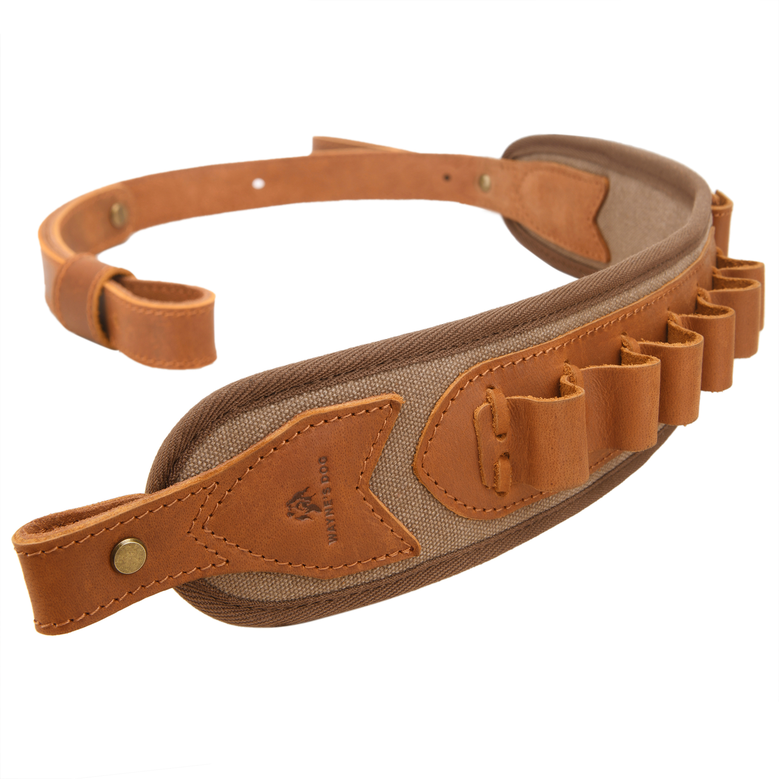 Canvas Leather Rifle Shell Holder Sling for .30-30 .30-06 .45-70 12GA