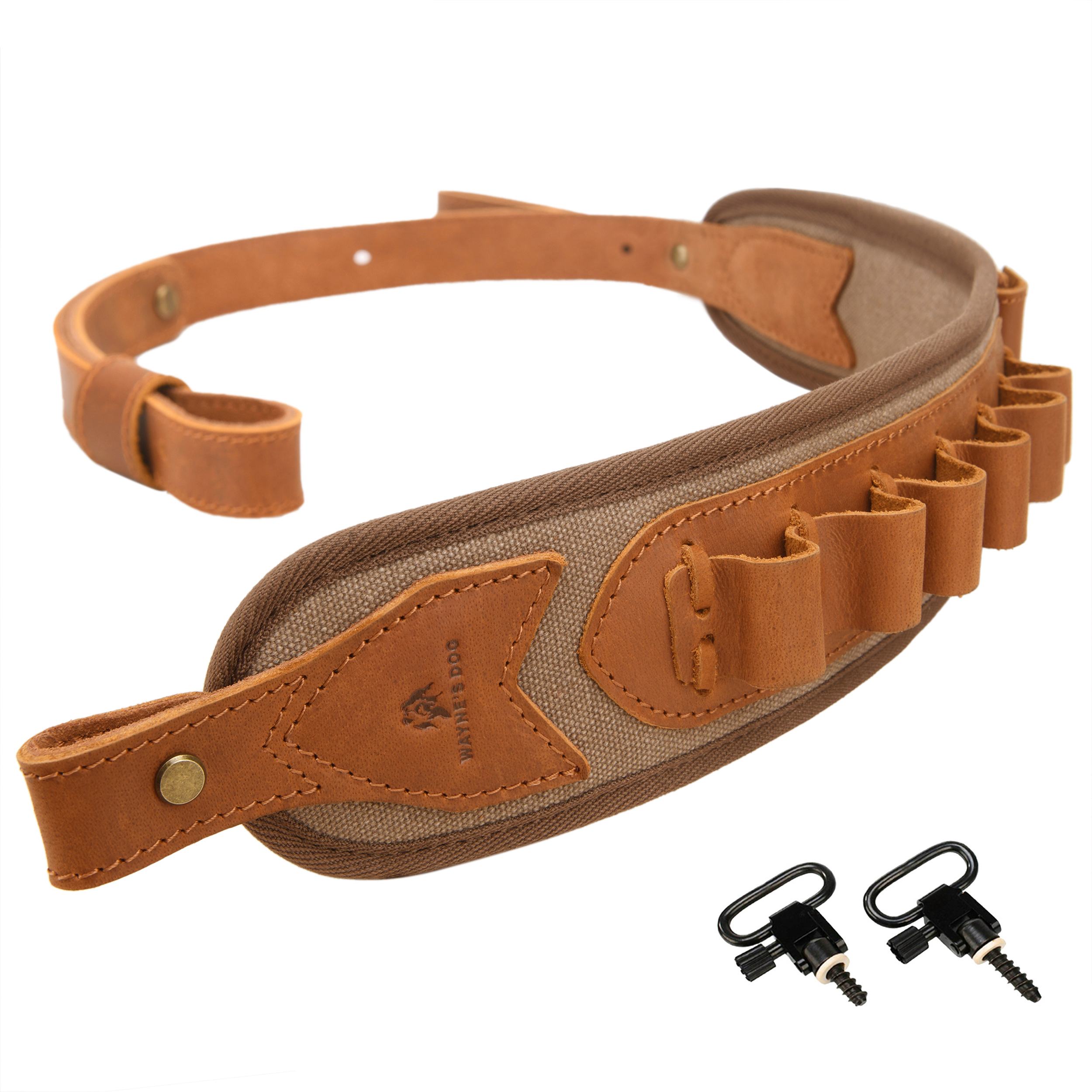 Canvas Leather Rifle Shell Holder Sling for .30-30 .30-06 .45-70 12GA
