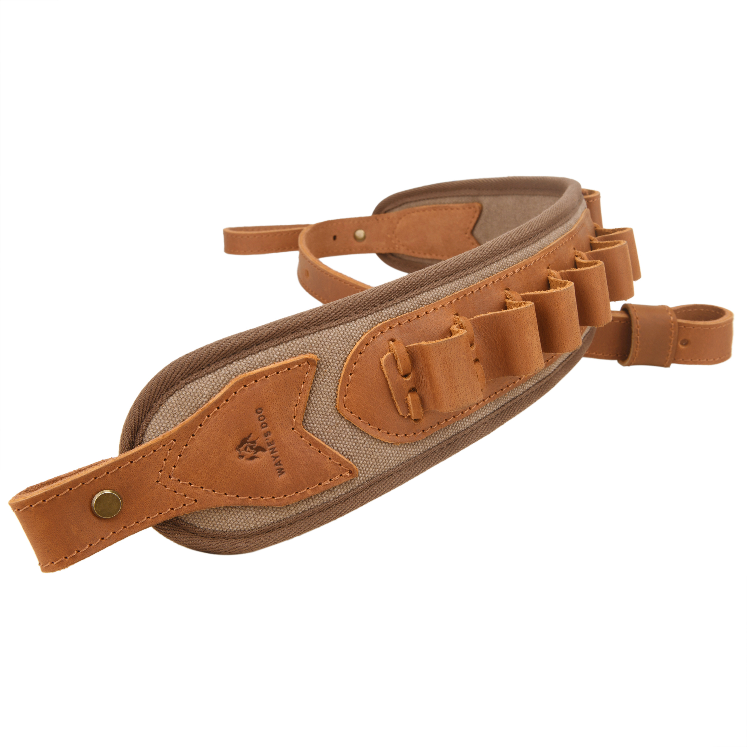 Canvas Leather Rifle Shell Holder Sling for .30-30 .30-06 .45-70 12GA