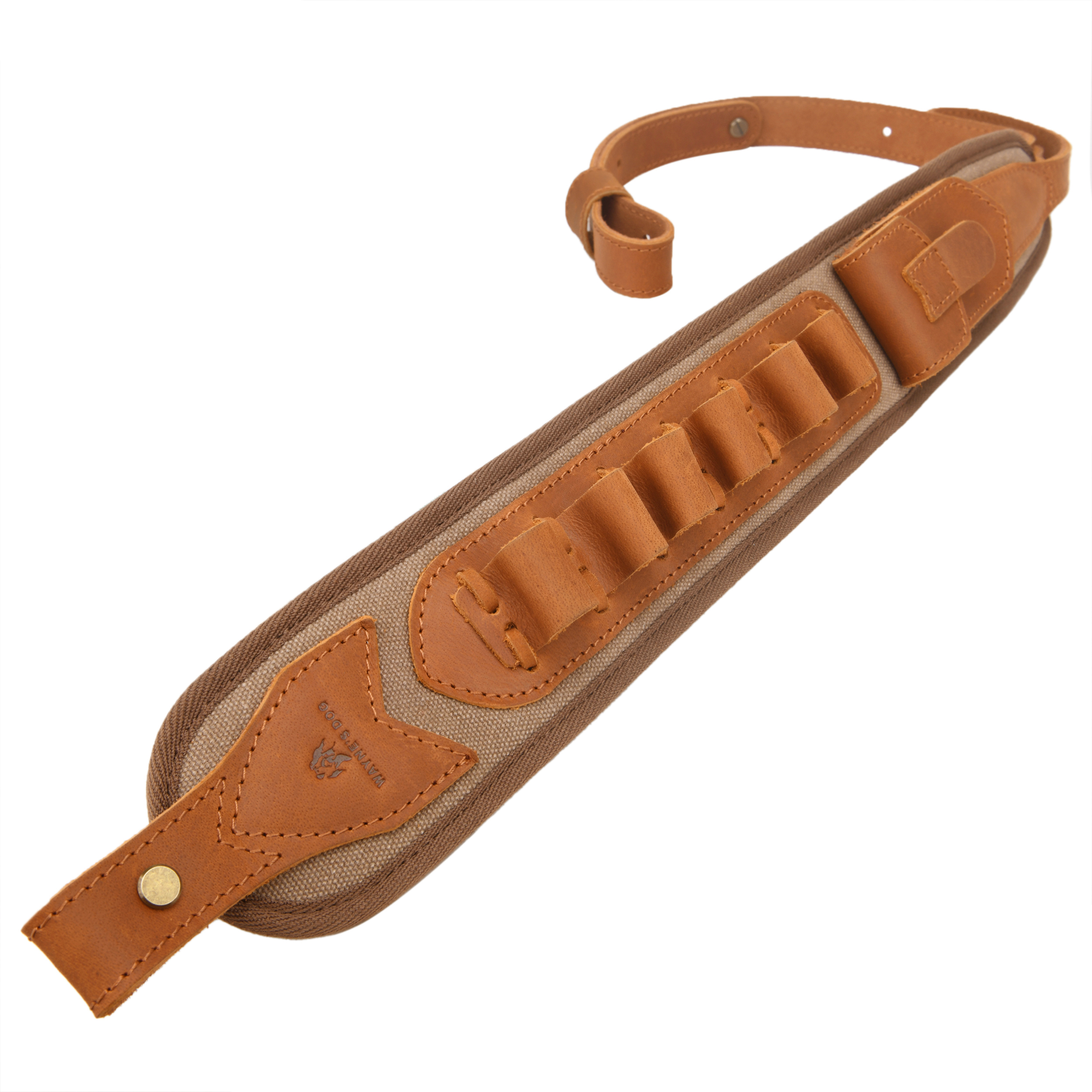 Canvas Leather Rifle Shell Holder Sling for .30-30 .30-06 .45-70 12GA