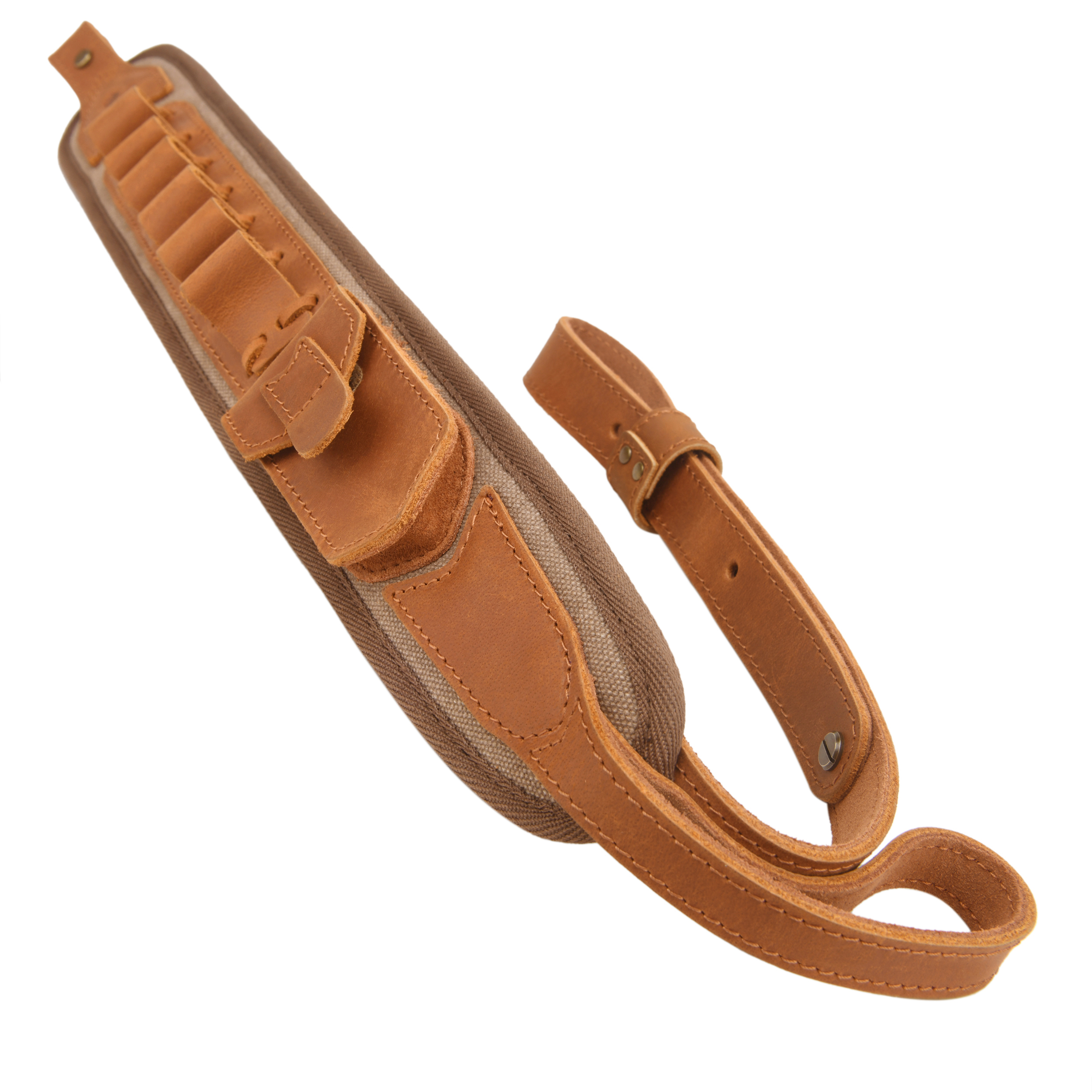 Canvas Leather Rifle Shell Holder Sling for .30-30 .30-06 .45-70 12GA