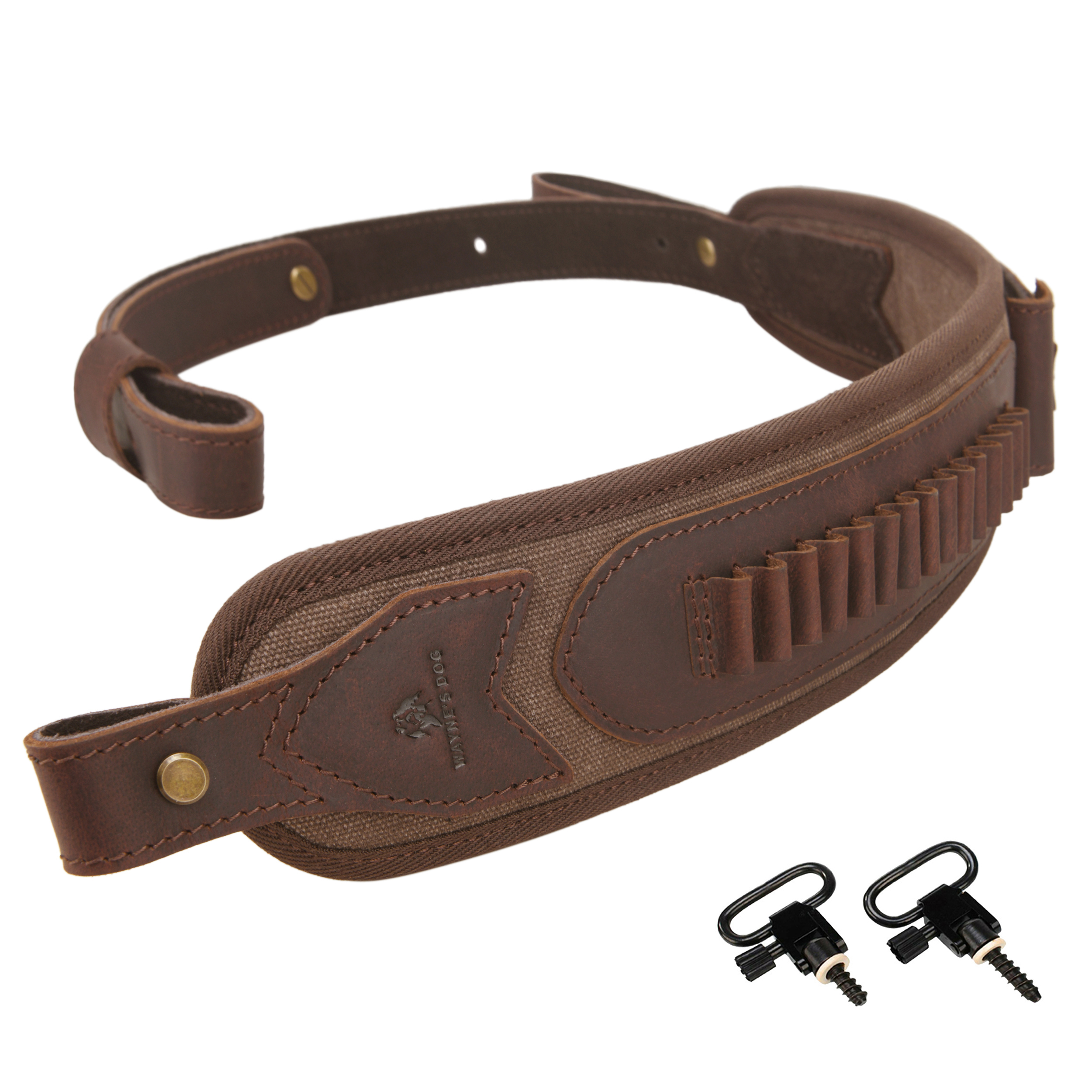 Canvas Leather Rifle Shell Holder Sling for .30-30 .30-06 .45-70 12GA