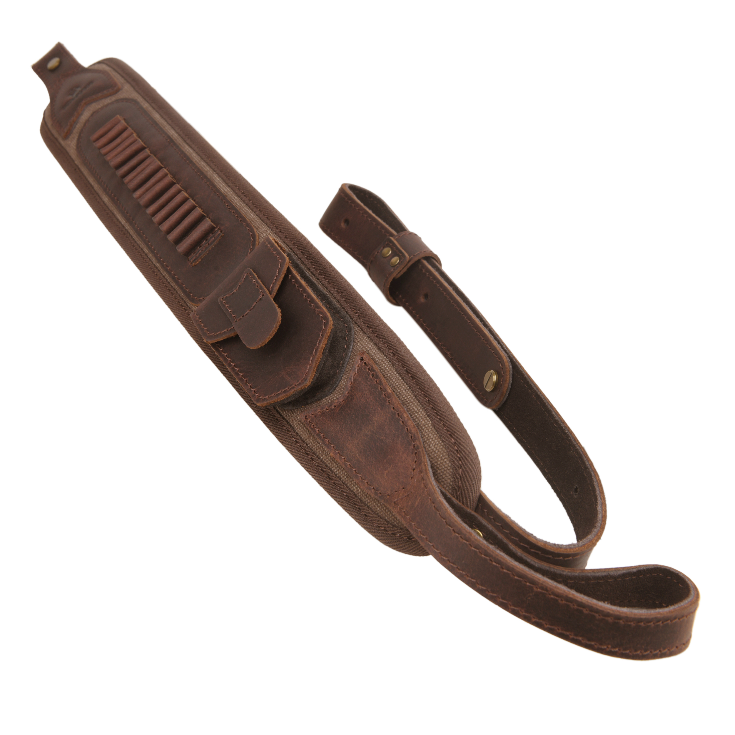 Canvas Leather Rifle Shell Holder Sling for .30-30 .30-06 .45-70 12GA