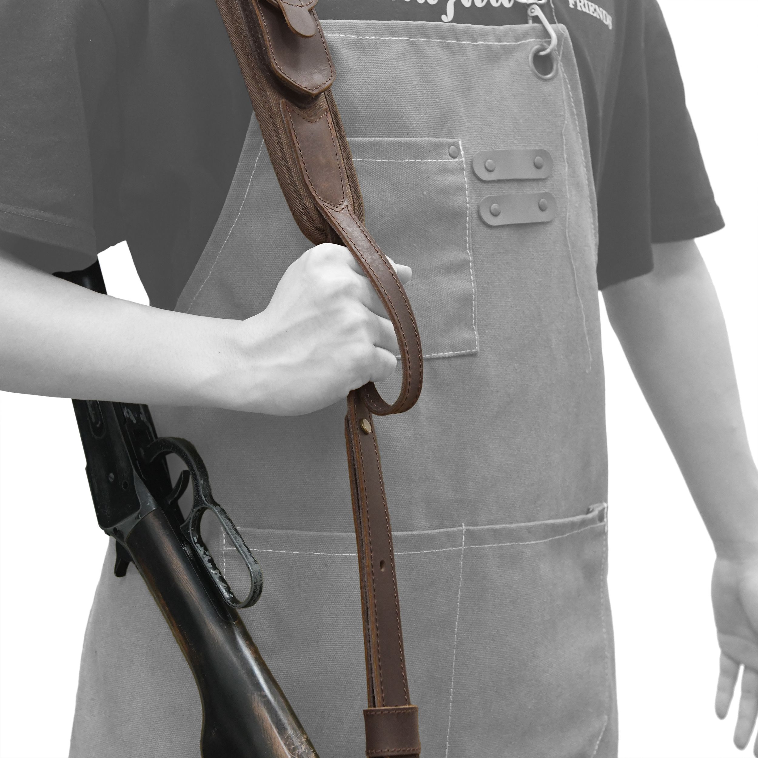 Canvas Leather Rifle Shell Holder Sling for .30-30 .30-06 .45-70 12GA