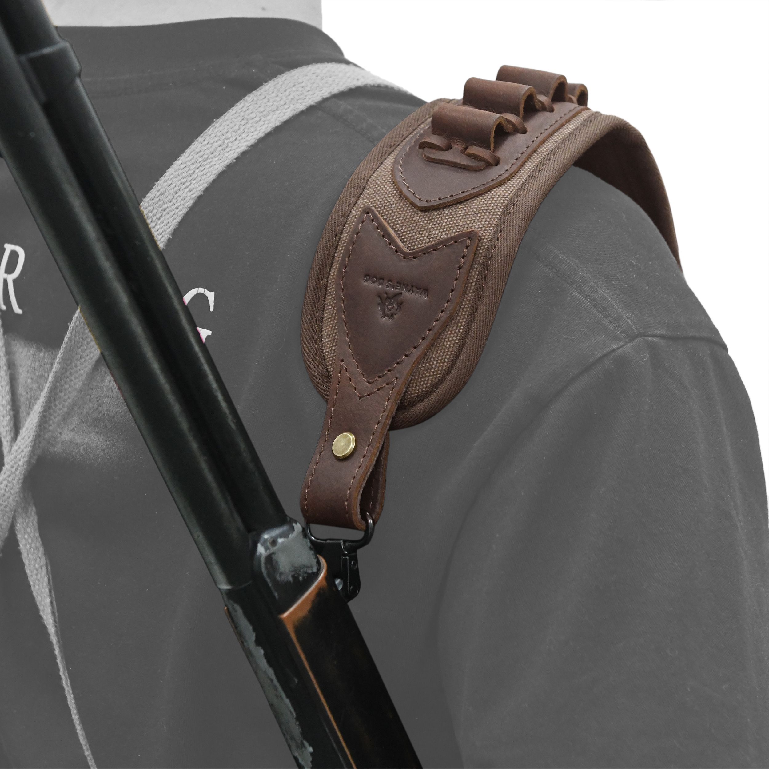 Canvas Leather Rifle Shell Holder Sling for .30-30 .30-06 .45-70 12GA