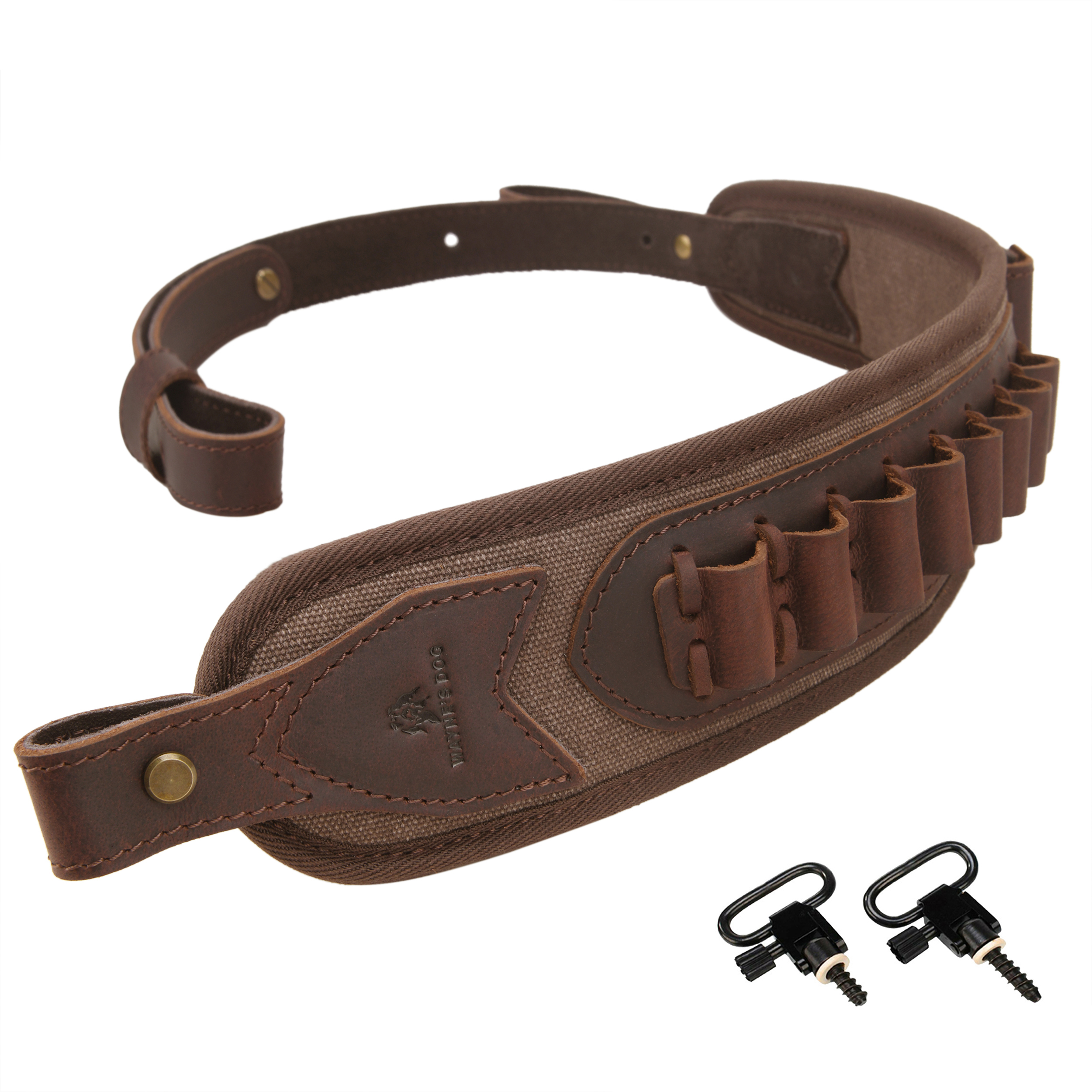Canvas Leather Rifle Shell Holder Sling for .30-30 .30-06 .45-70 12GA