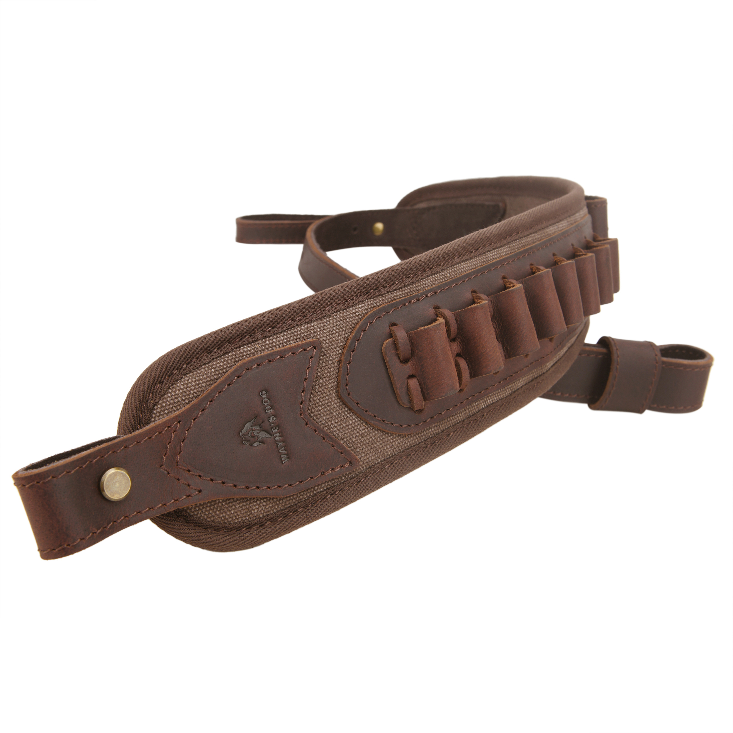 Canvas Leather Rifle Shell Holder Sling for .30-30 .30-06 .45-70 12GA