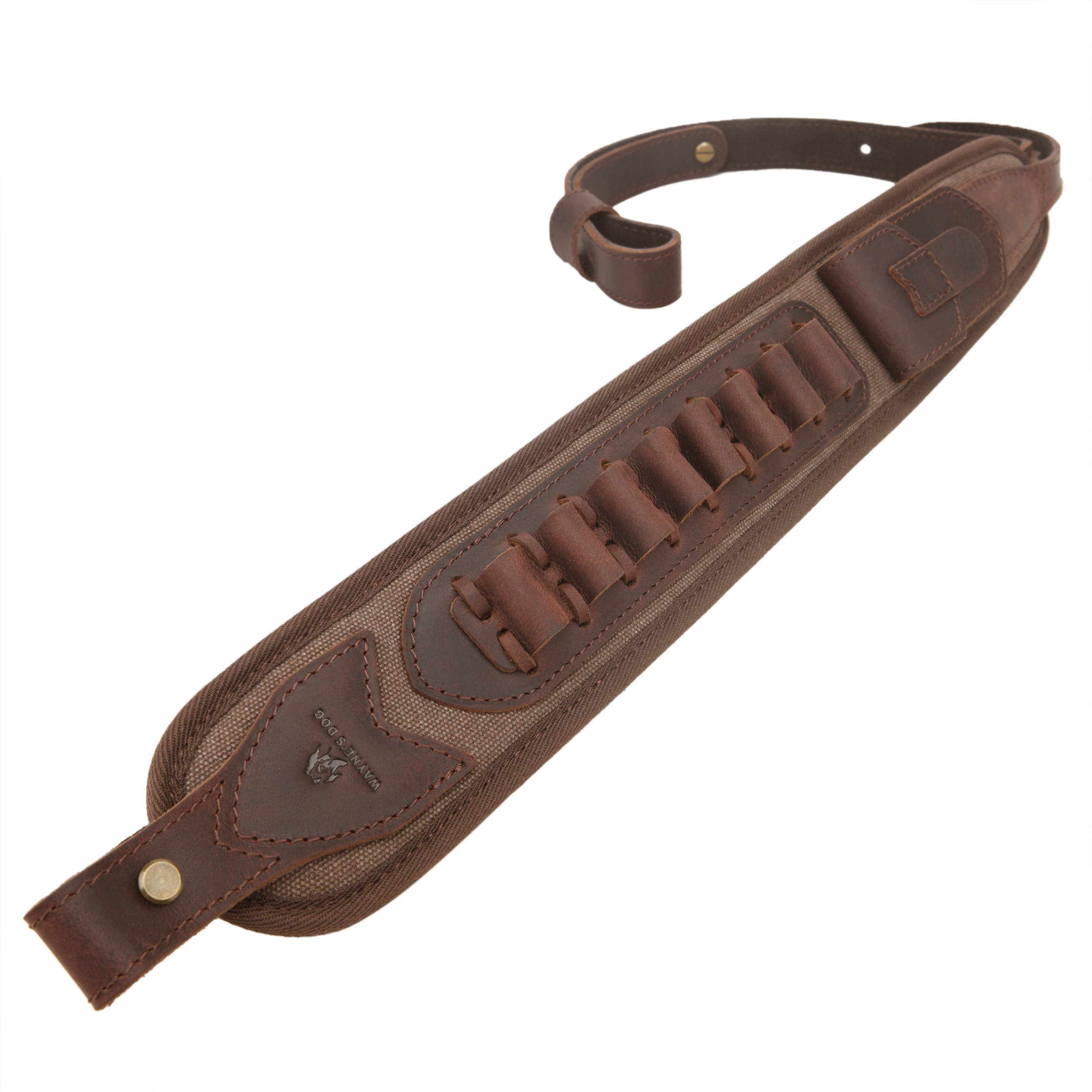 Canvas Leather Rifle Shell Holder Sling for .30-30 .30-06 .45-70 12GA