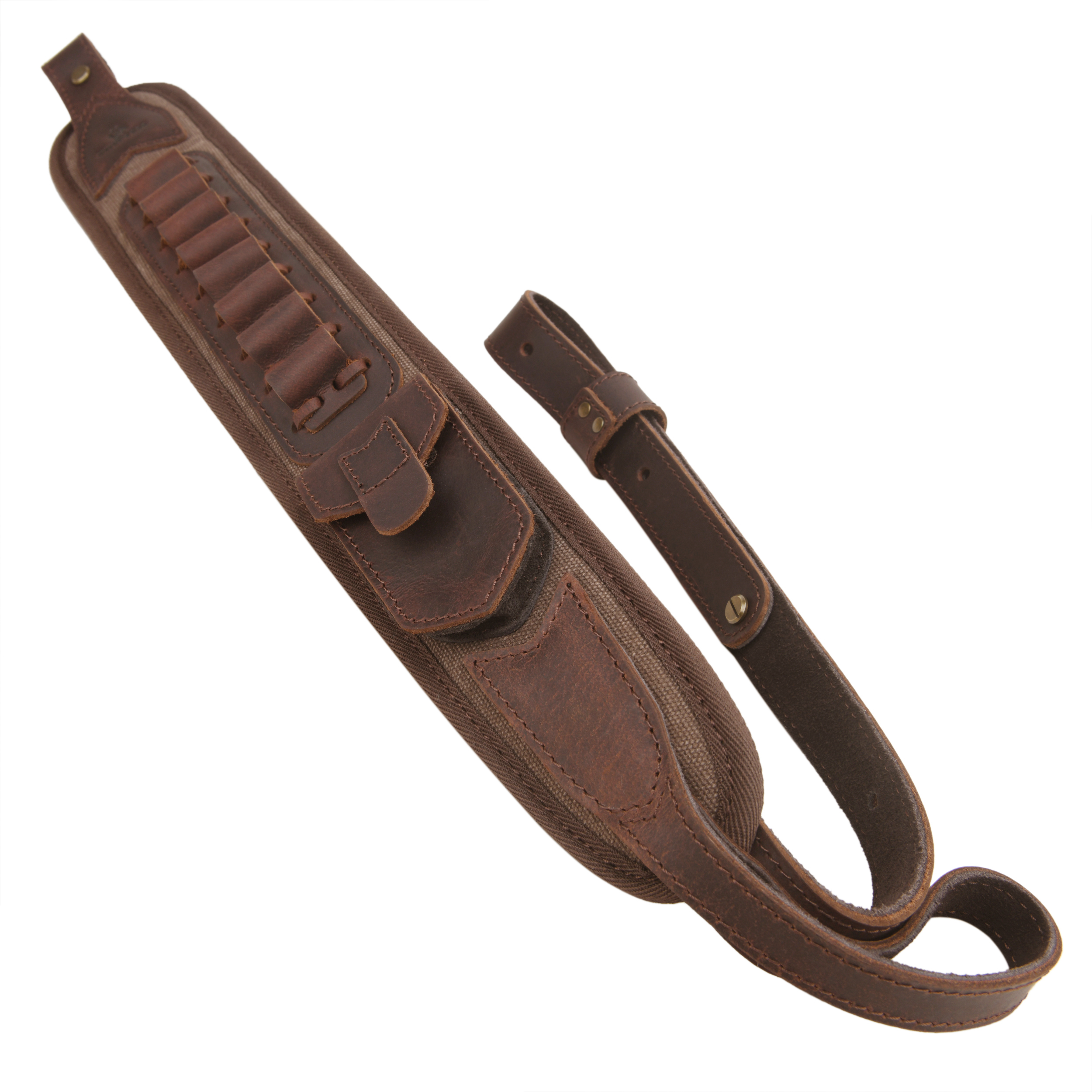 Canvas Leather Rifle Shell Holder Sling for .30-30 .30-06 .45-70 12GA