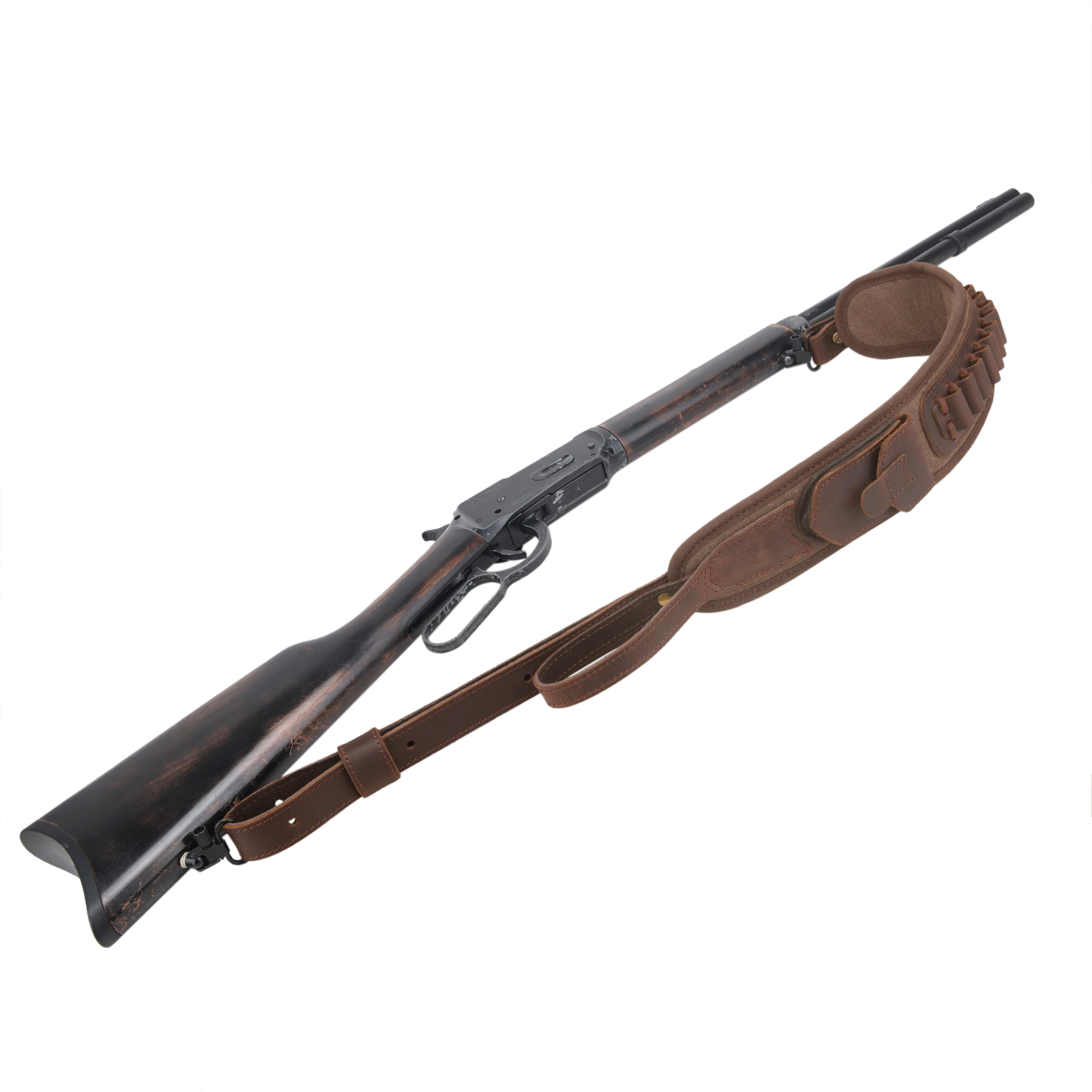 Canvas Leather Rifle Shell Holder Sling for .30-30 .30-06 .45-70 12GA