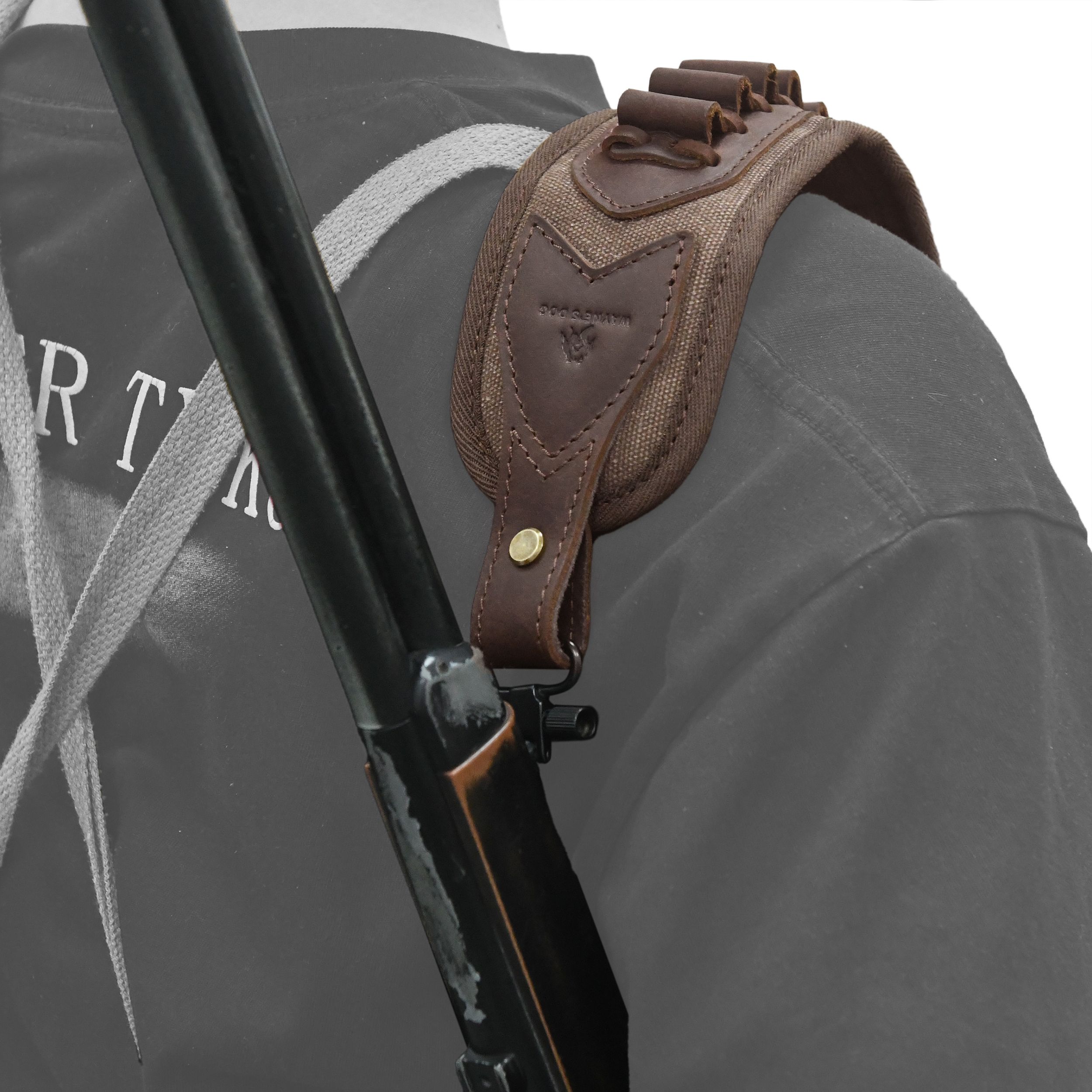 Canvas Leather Rifle Shell Holder Sling for .30-30 .30-06 .45-70 12GA