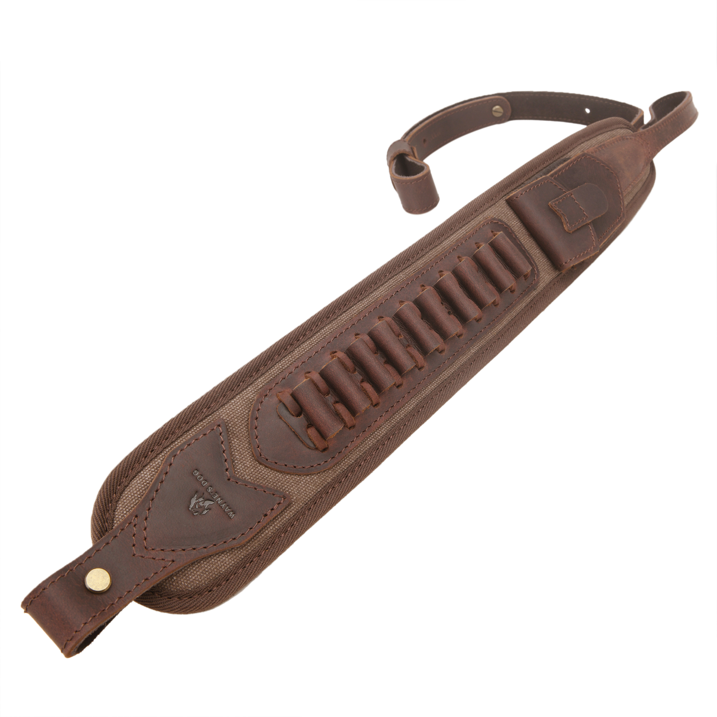 Canvas Leather Rifle Shell Holder Sling for .30-30 .30-06 .45-70 12GA