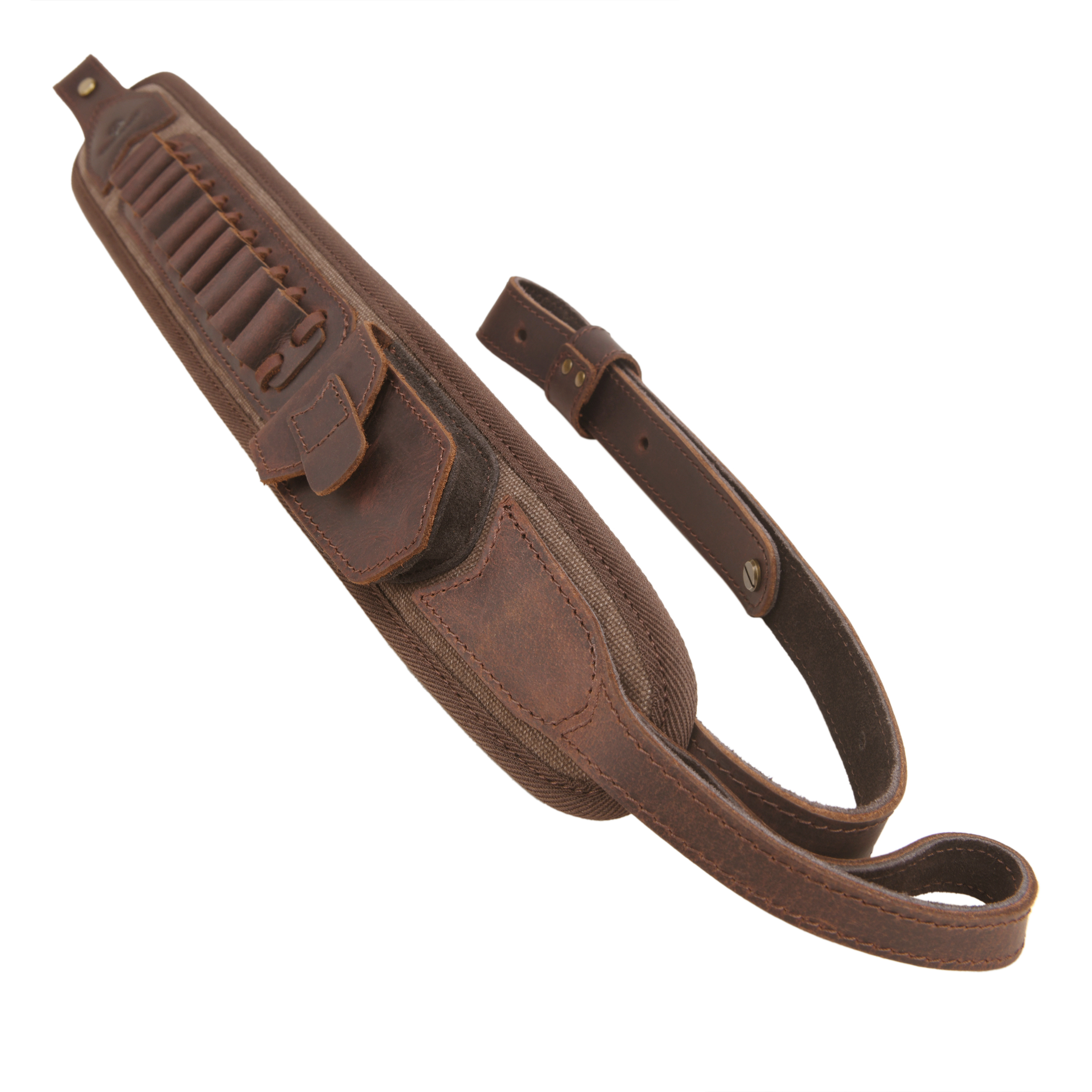 Canvas Leather Rifle Shell Holder Sling for .30-30 .30-06 .45-70 12GA
