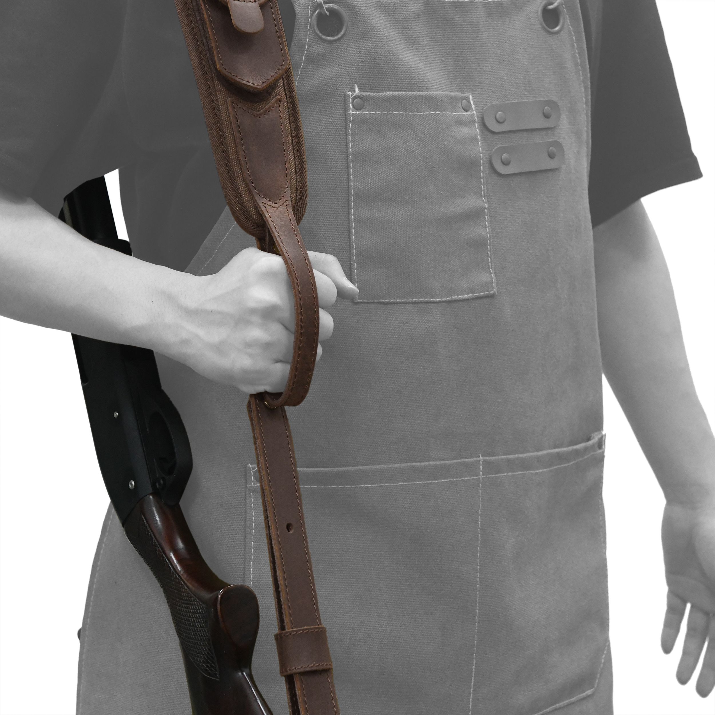 Canvas Leather Rifle Shell Holder Sling for .30-30 .30-06 .45-70 12GA