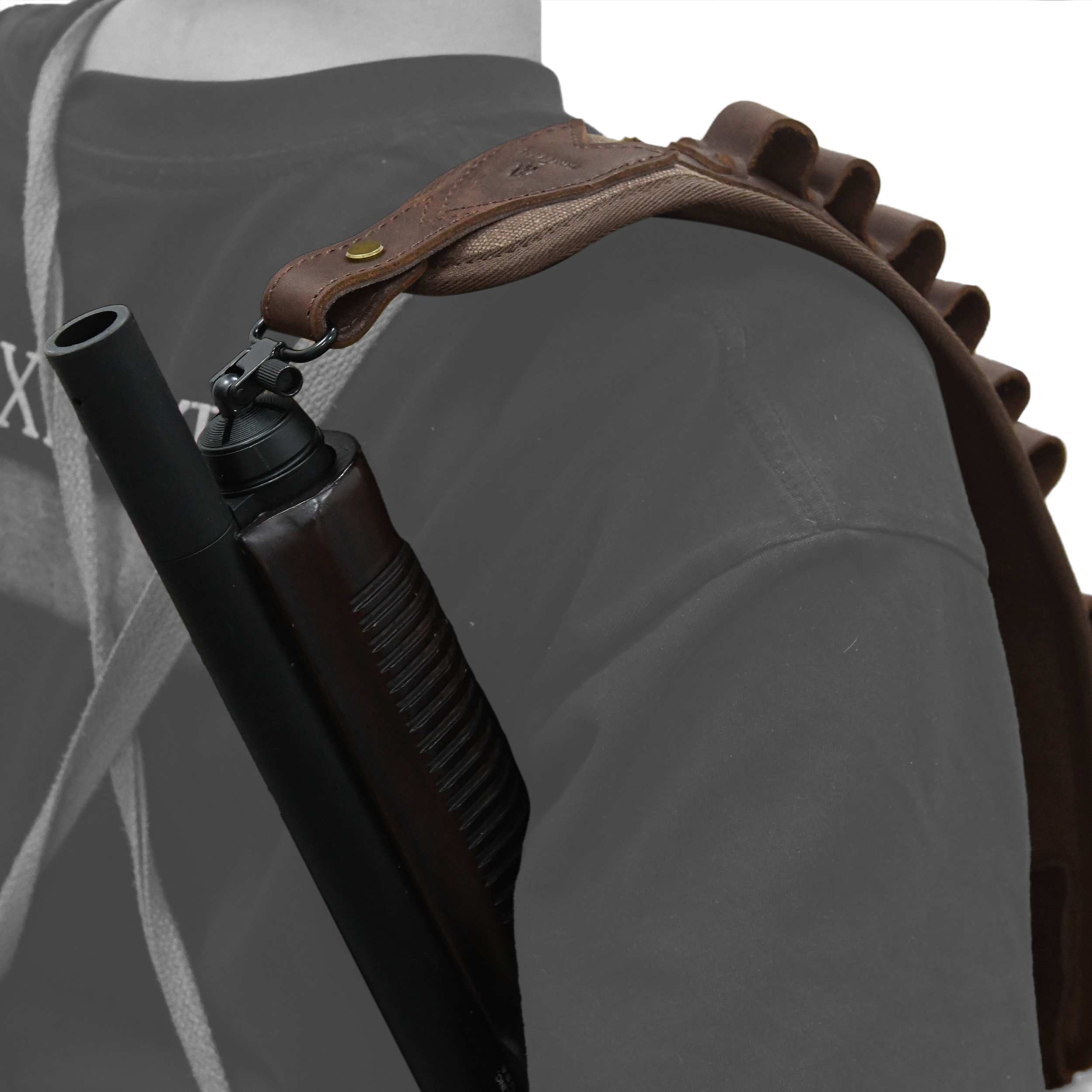 Canvas Leather Rifle Shell Holder Sling for .30-30 .30-06 .45-70 12GA