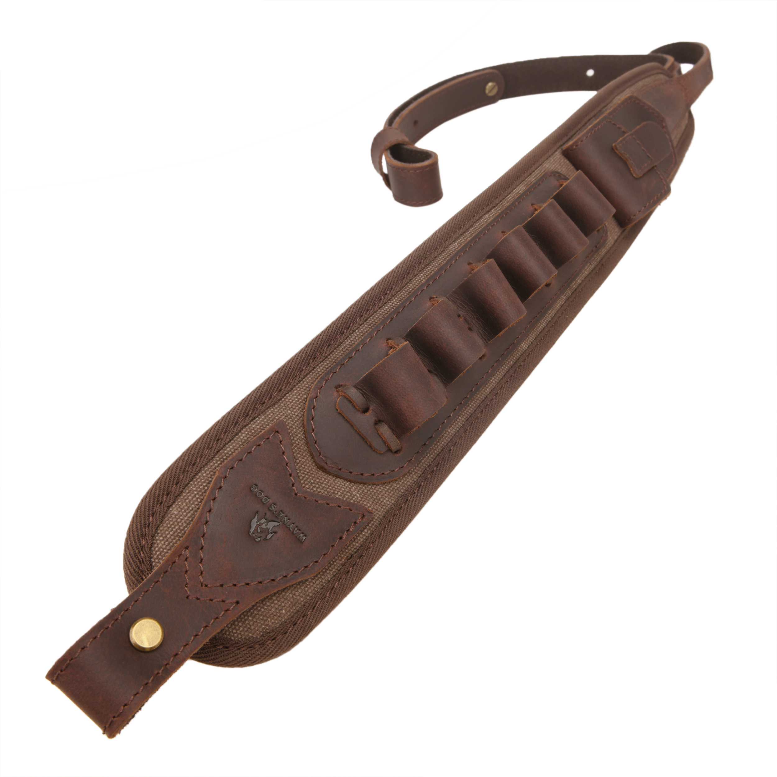 Canvas Leather Rifle Shell Holder Sling for .30-30 .30-06 .45-70 12GA