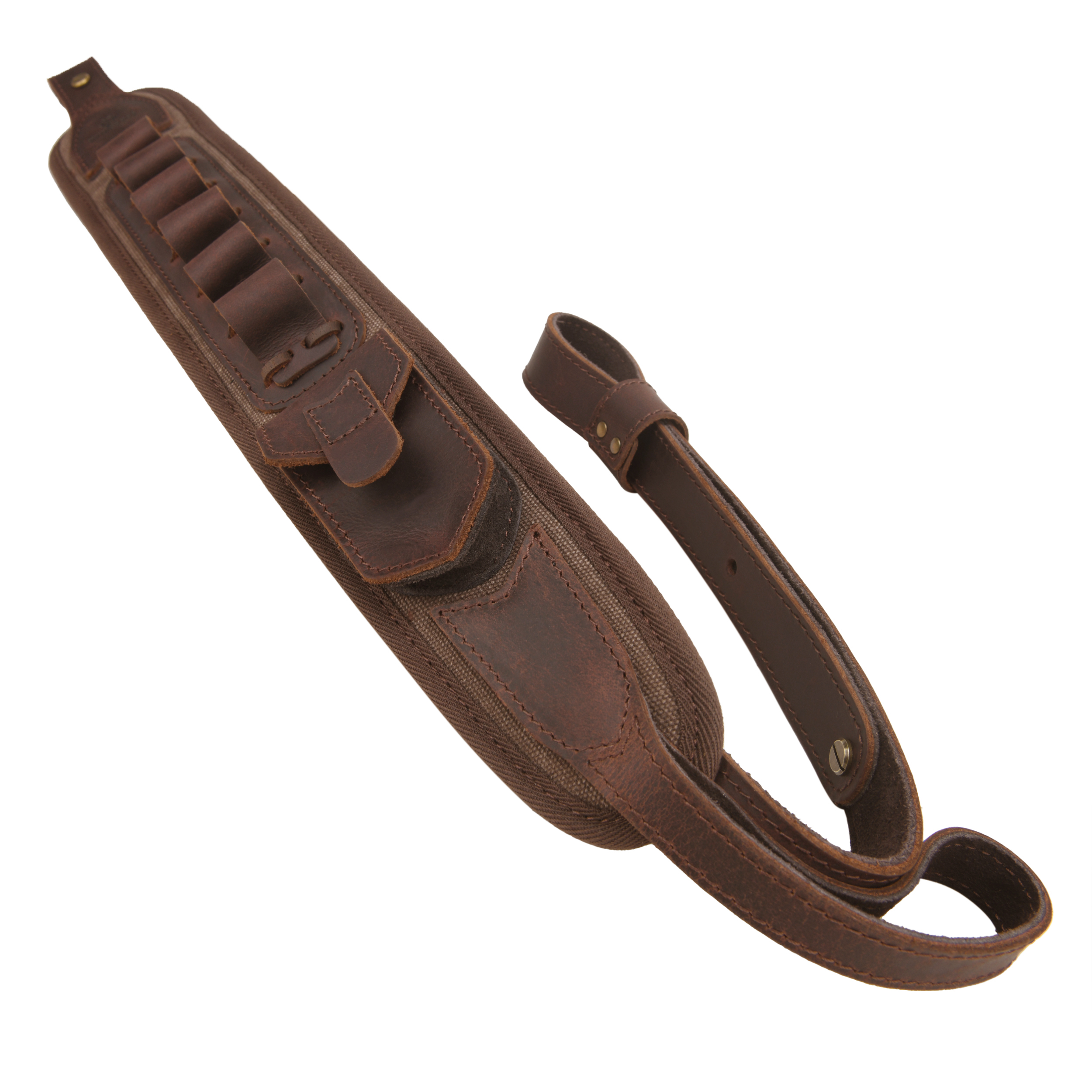 Canvas Leather Rifle Shell Holder Sling for .30-30 .30-06 .45-70 12GA