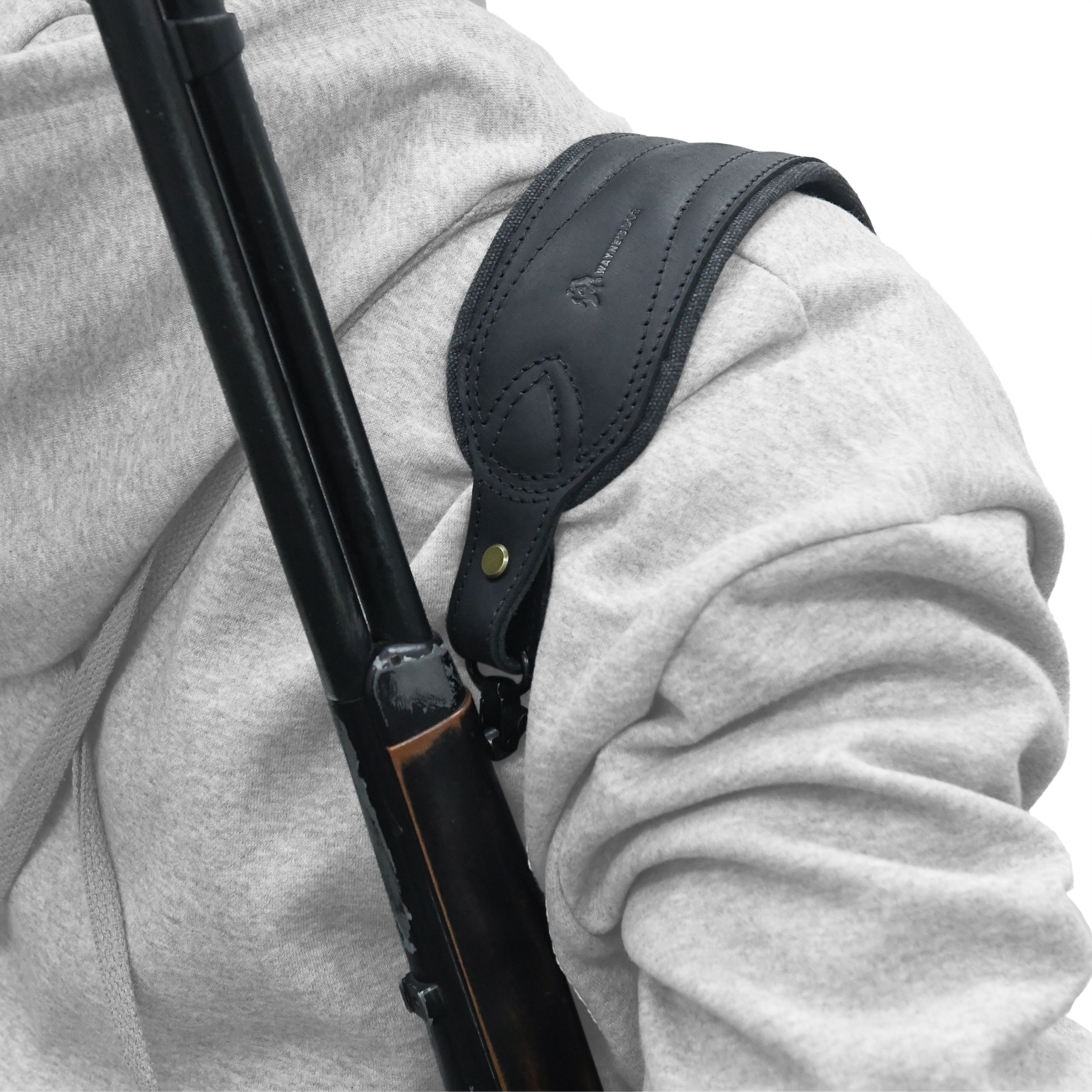 Vintage Leather Gun Carry Slings, Padded Canvas Shoulder Straps