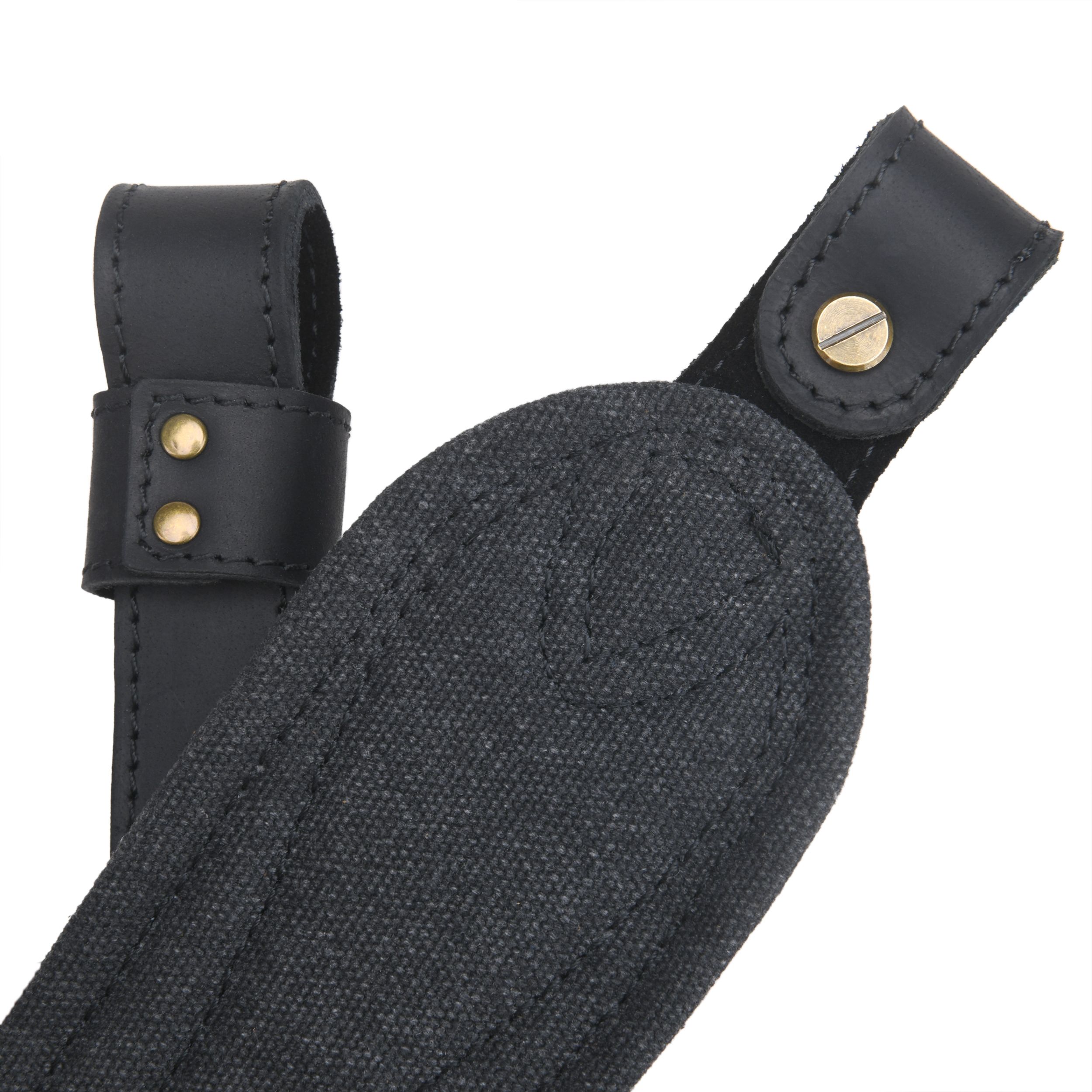 Vintage Leather Gun Carry Slings, Padded Canvas Shoulder Straps