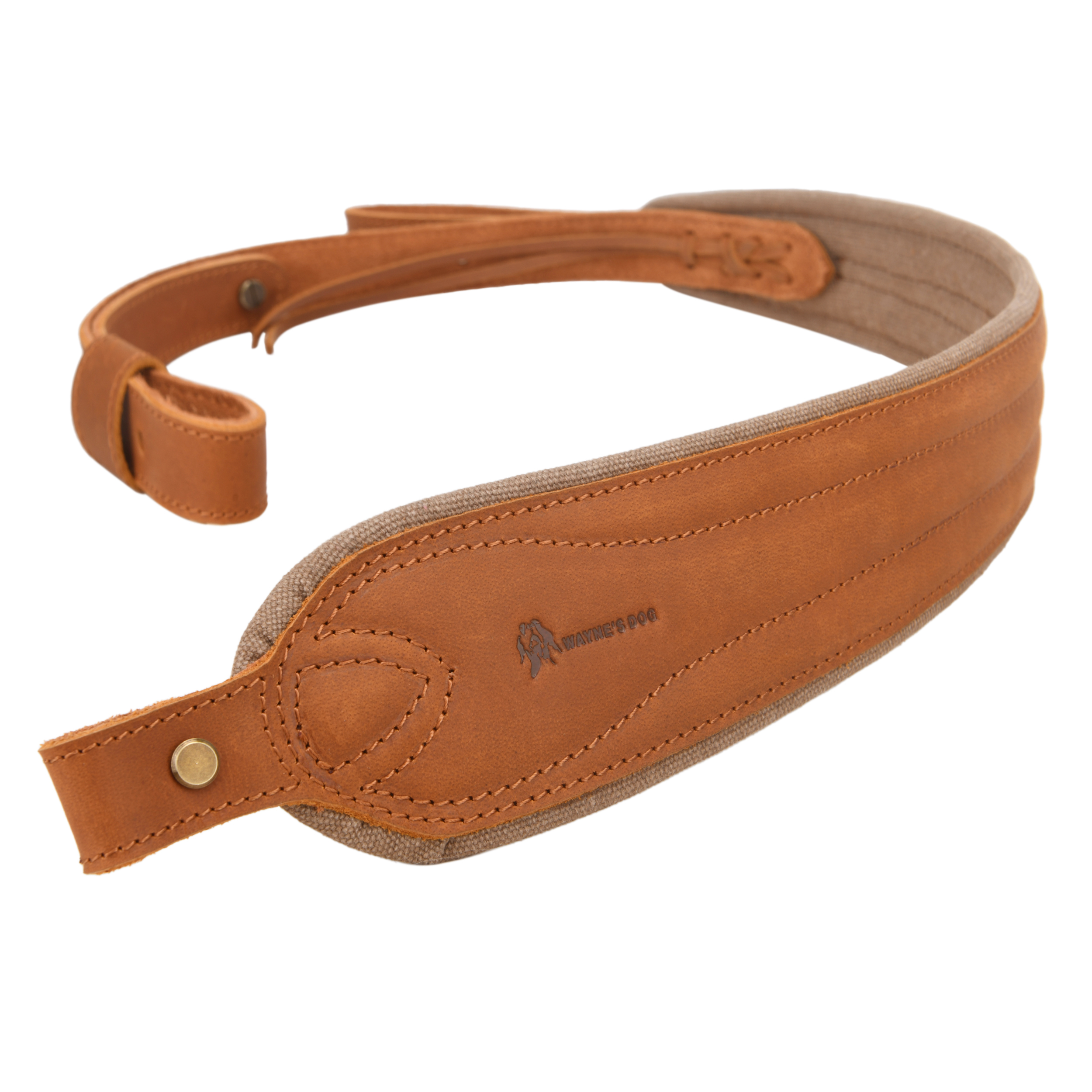 Vintage Leather Gun Carry Slings, Padded Canvas Shoulder Straps