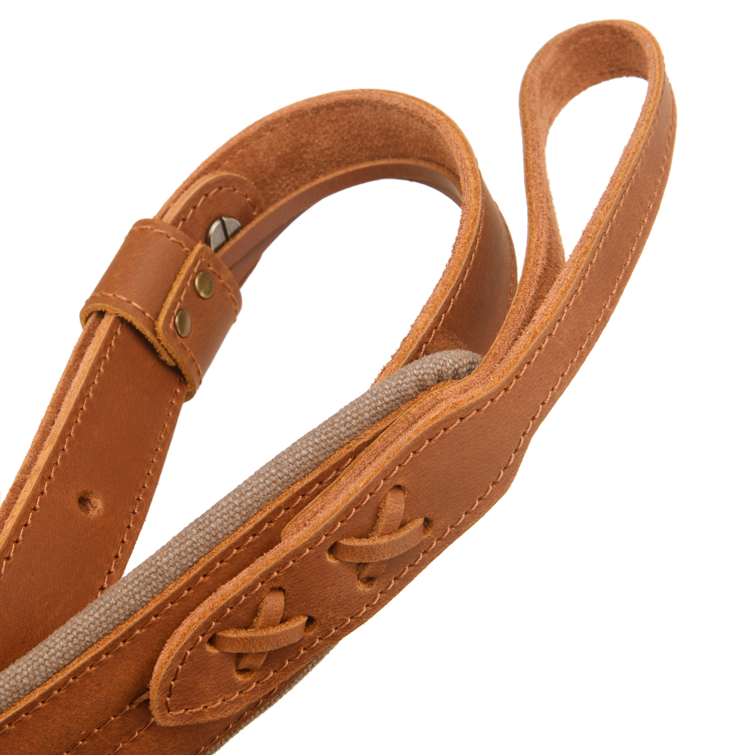 Vintage Leather Gun Carry Slings, Padded Canvas Shoulder Straps